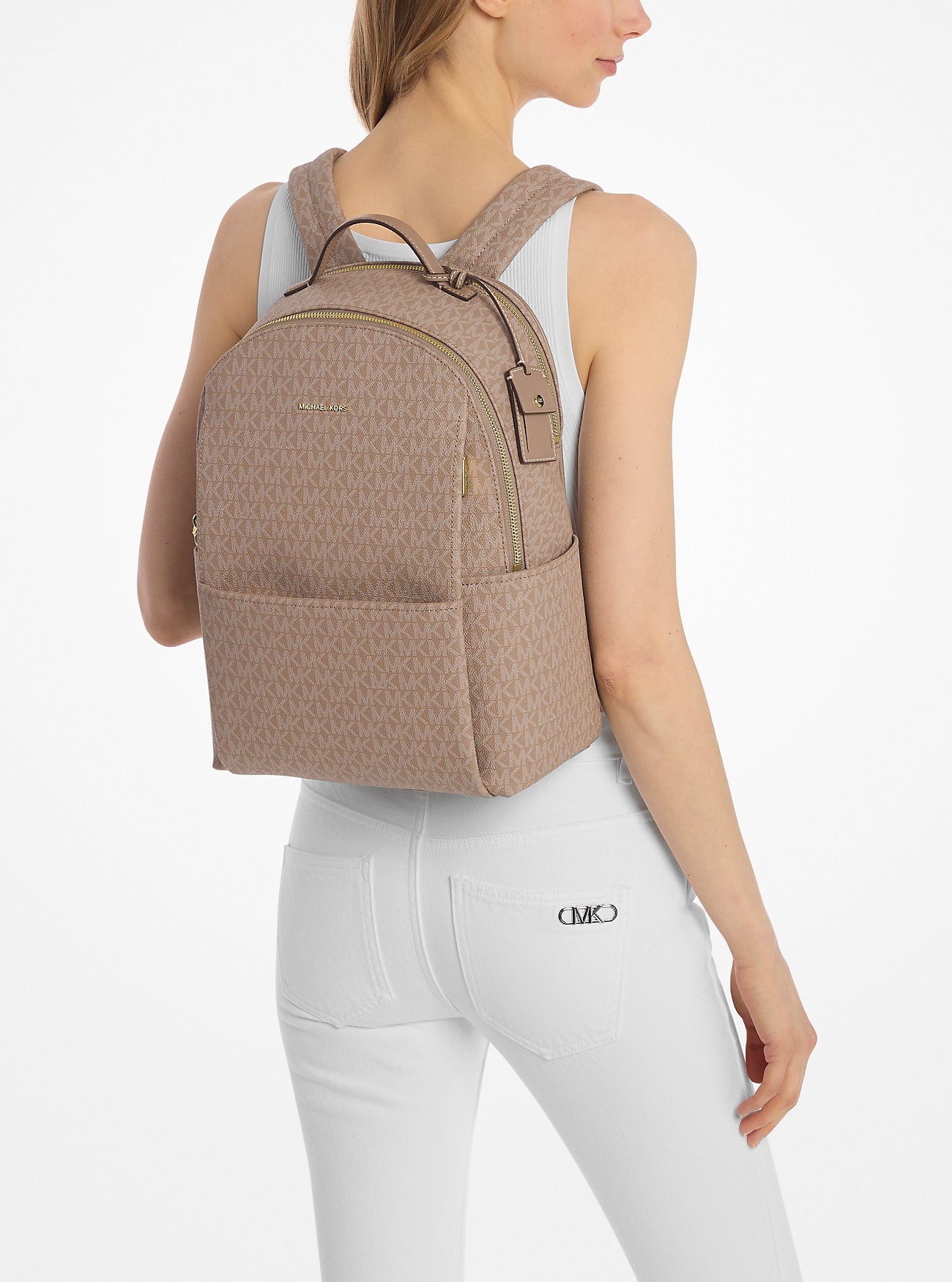Michael Kors Sable Large Signature Signature Logo Backpack Travel School Bag