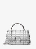 Michael Kors Tribeca Medium Quilted Metallic Leather Satchel
