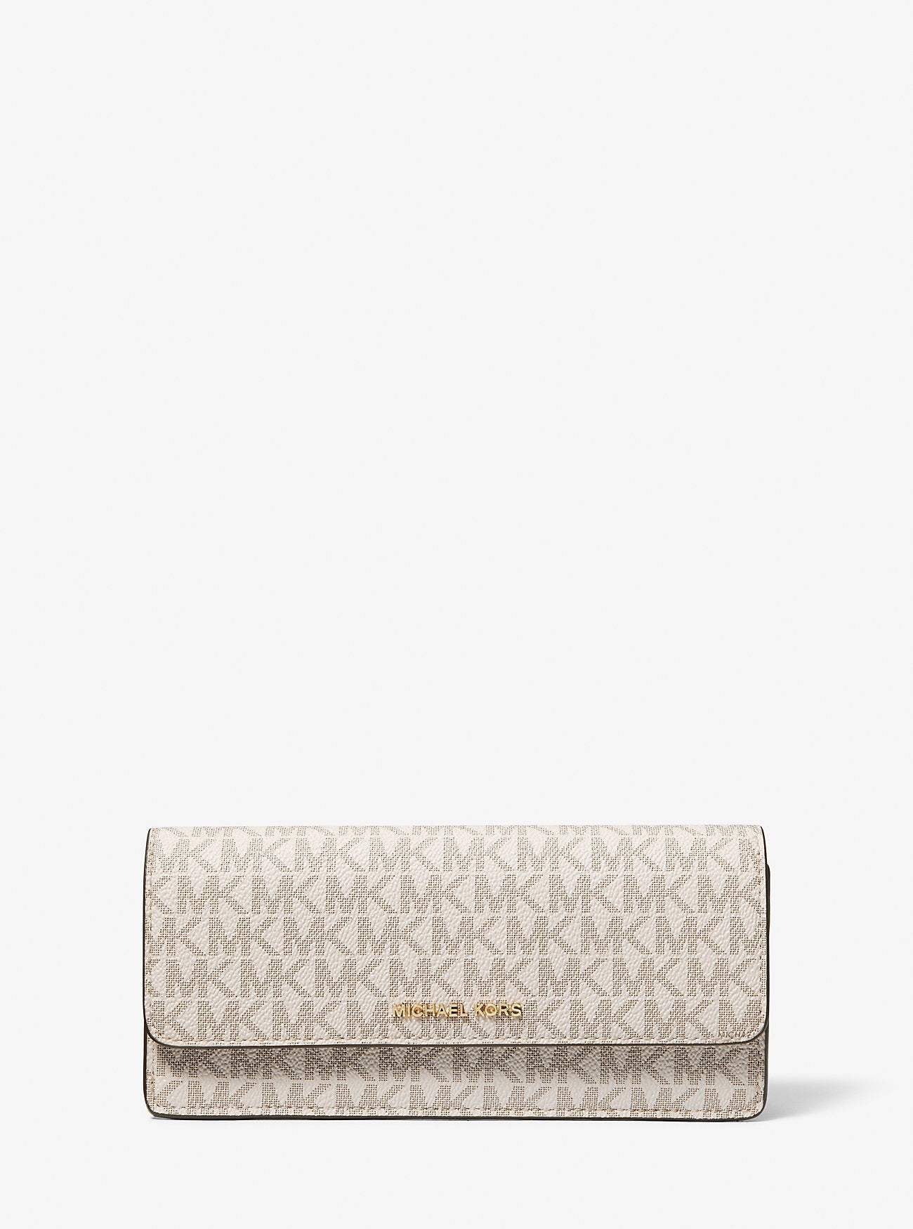 Michael Kors Jet Set Large Signature Signature Logo Snap-Front Wallet
