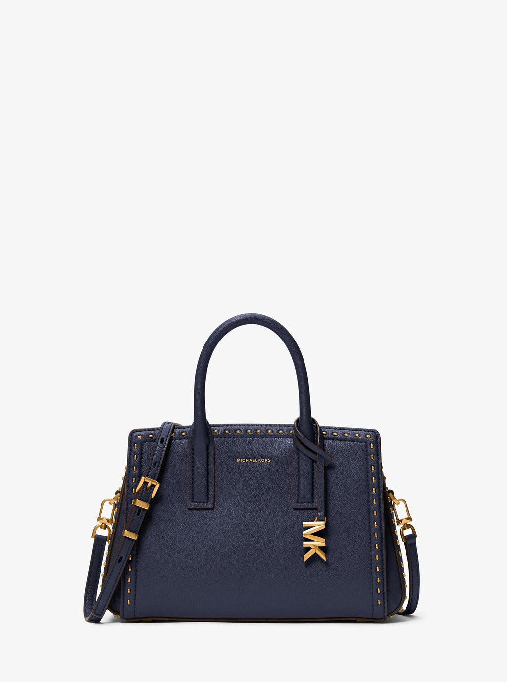 Michael Kors Laila Small Studded Leather Satchel