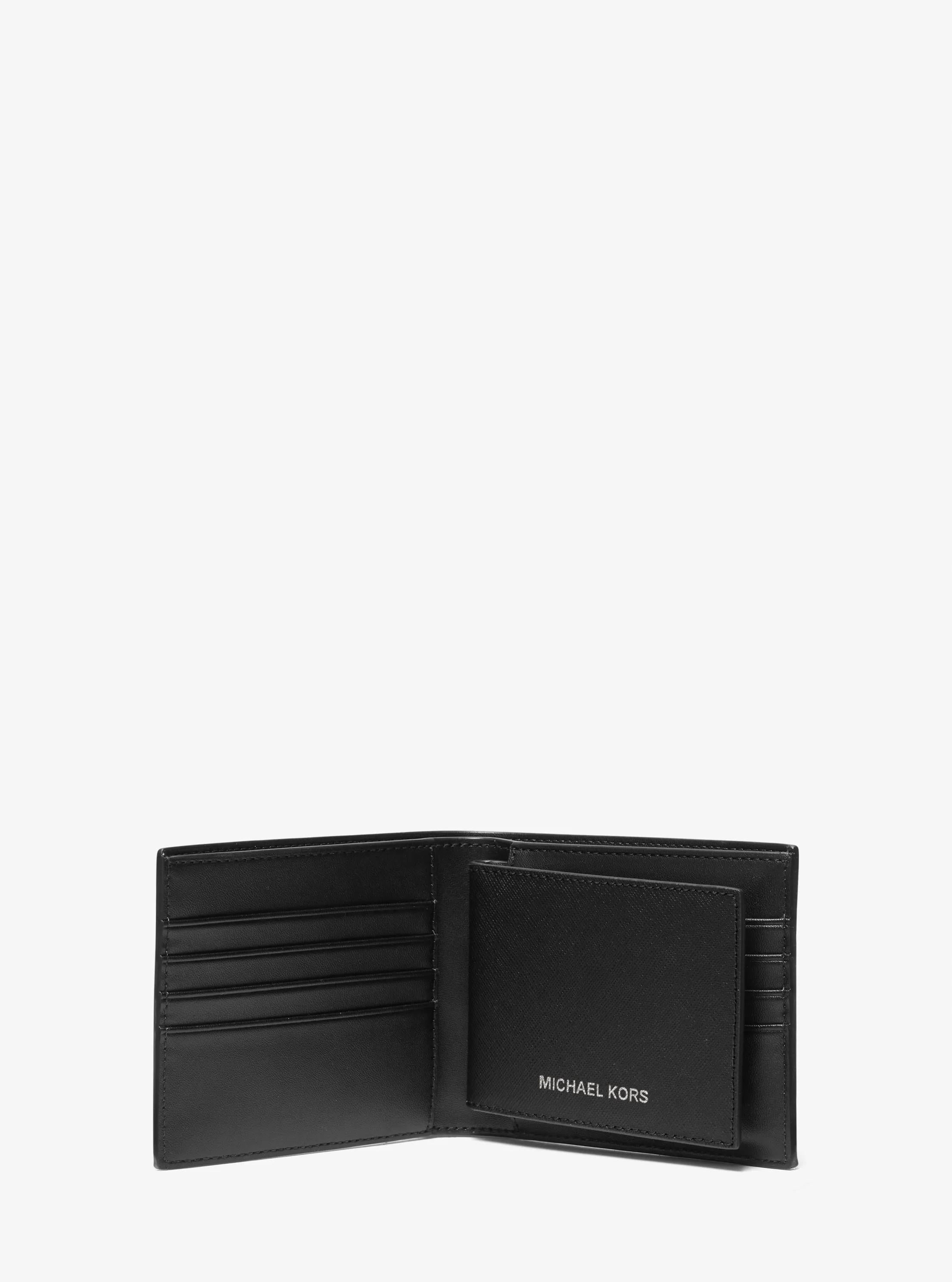 Michael Kors Varick Saffiano Leather Billfold Wallet With Passcase