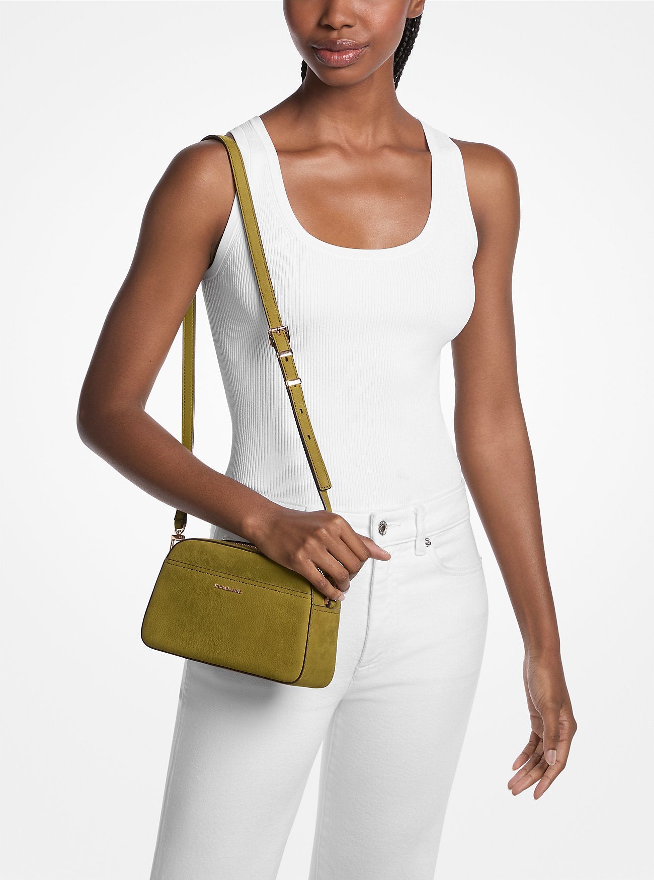 Michael Kors Jet Set Small Nubuck Camera Crossbody Bag Bag