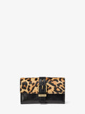 Michael Kors Nolita Medium Leopard Print Calf Hair and Leather Tri-Fold Wallet