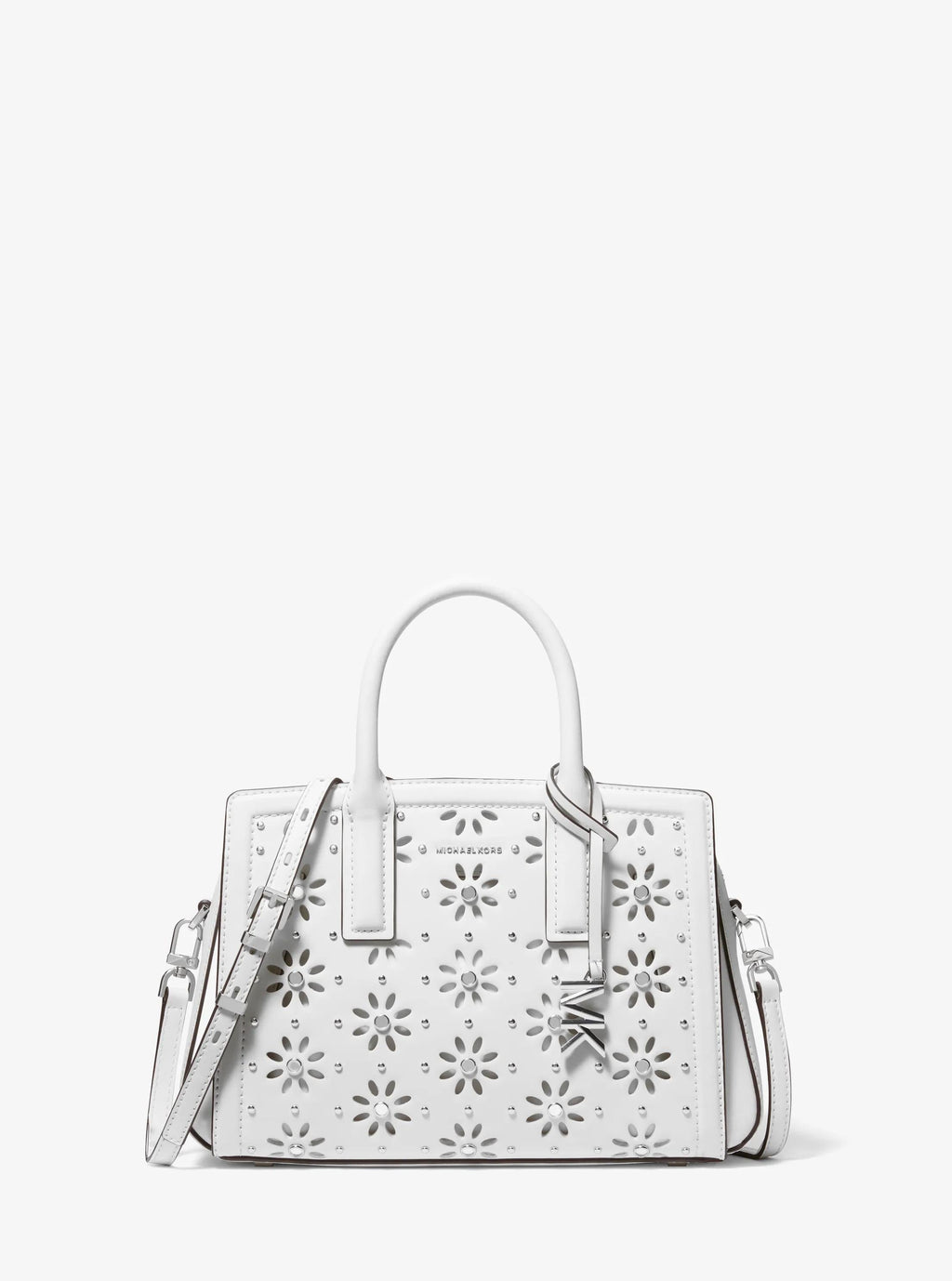 Michael Kors Laila Small Embellished Laser Cut Leather Satchel