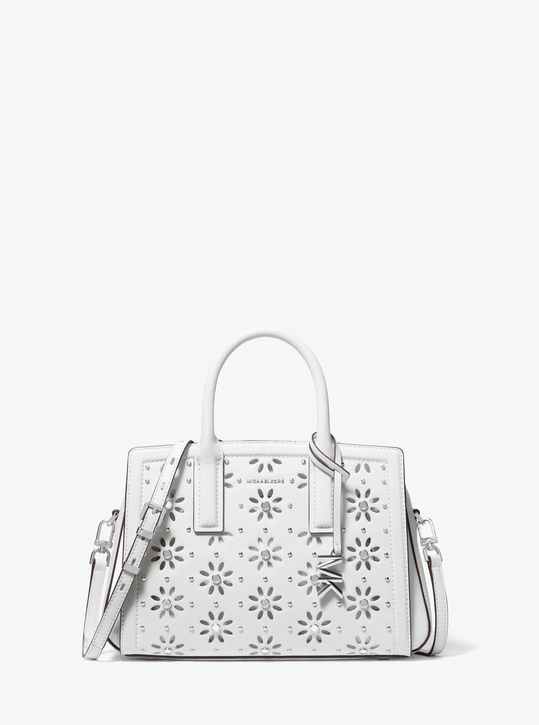 Michael Kors Laila Small Embellished Laser Cut Leather Satchel