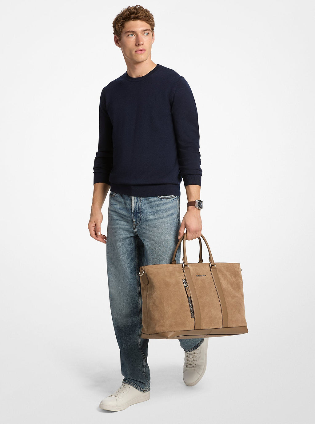 Michael Kors Hudson Suede Tote Bag Work Shoulder Bag