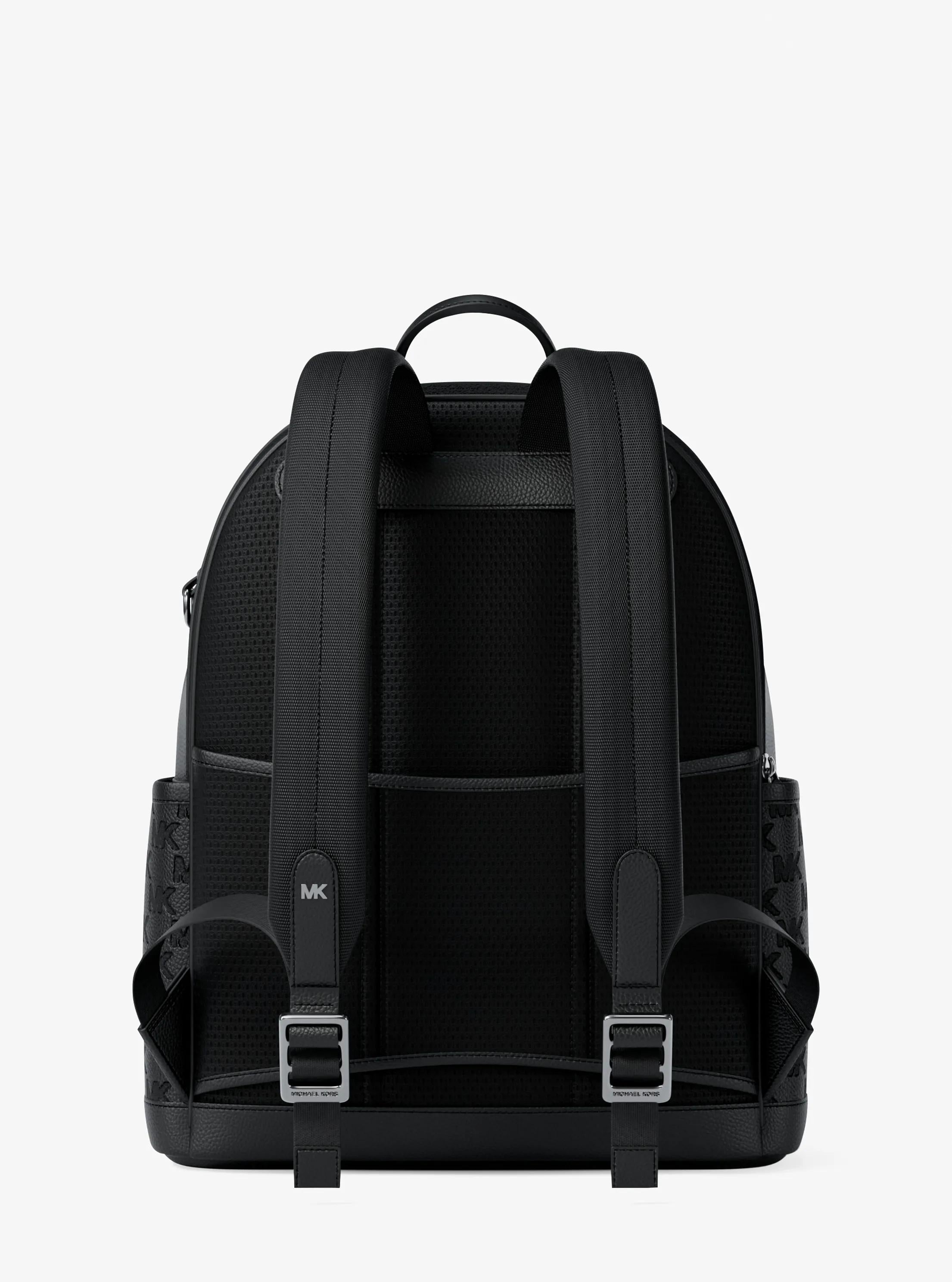 Michael Kors Jet Set Medium Signature Logo Debossed Pebbled Leather Backpack Travel School Bag
