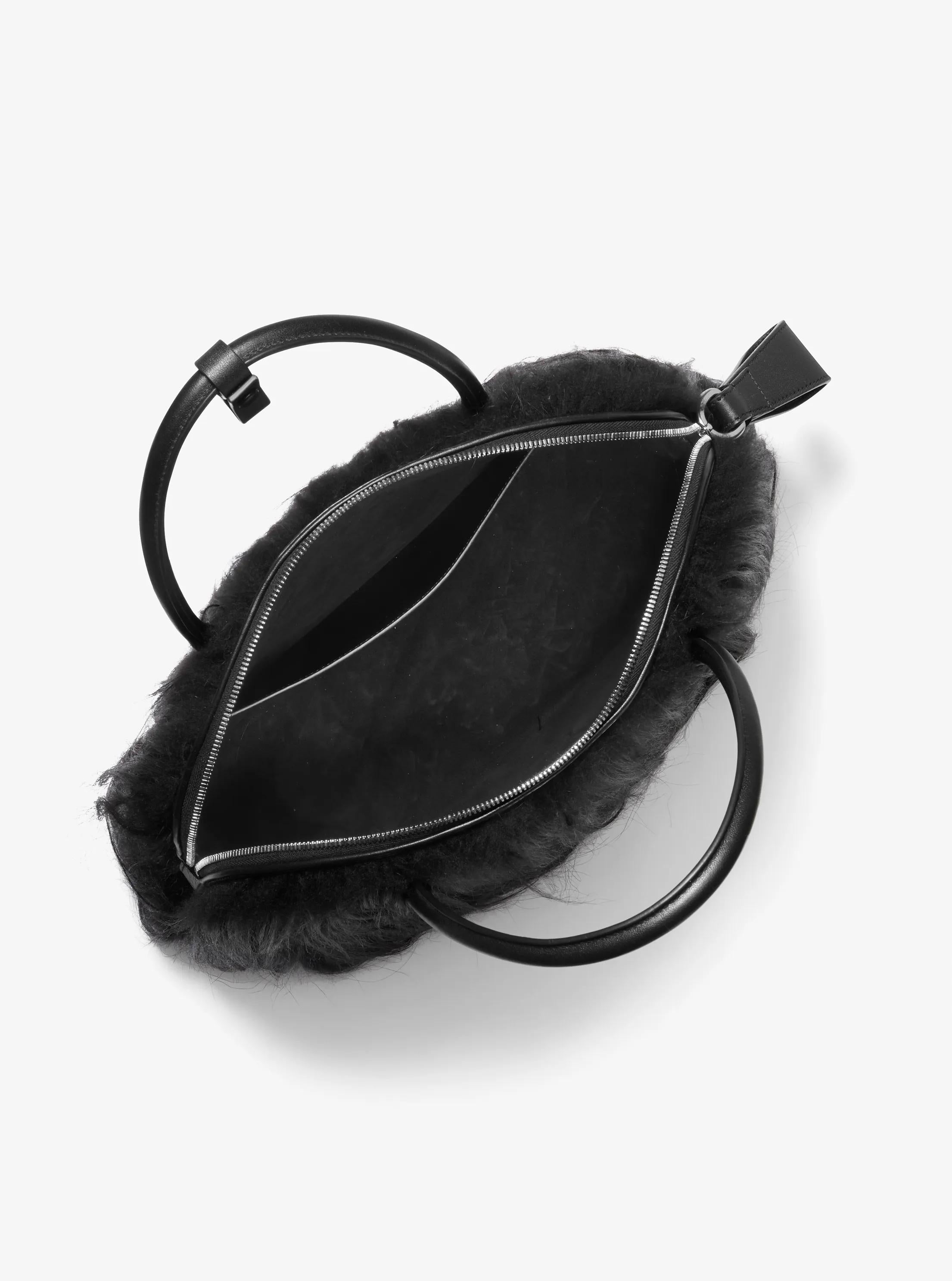 Michael Kors Kaitlin Large Long Haired Shearling Dome Satchel