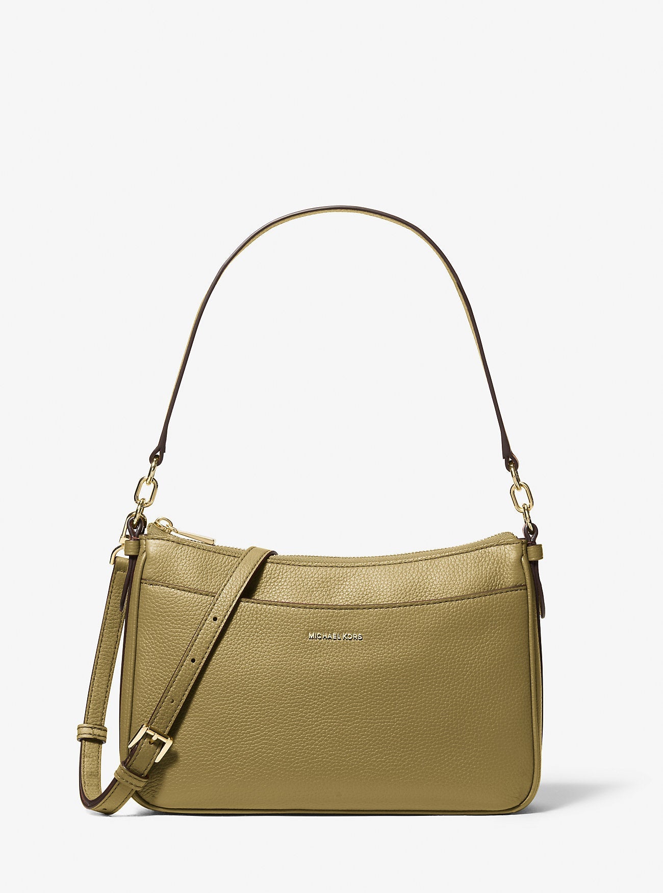 Michael Kors Jet Set Medium Pebbled Leather Convertible Crossbody Bag Bag