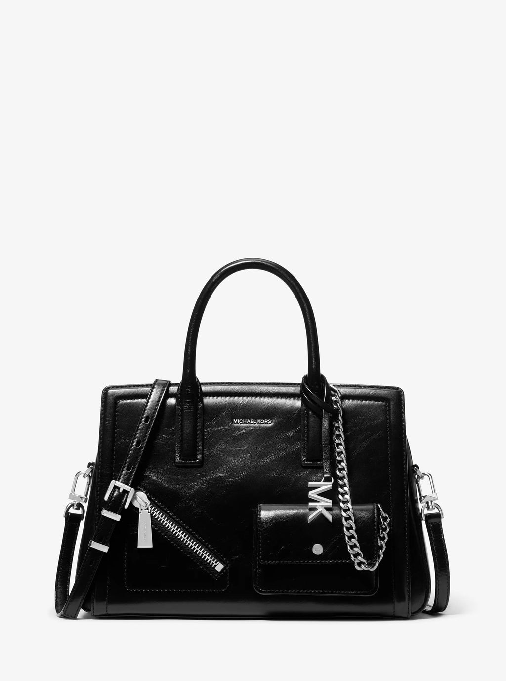 Michael Kors Laila Medium Leather Satchel with Card Case