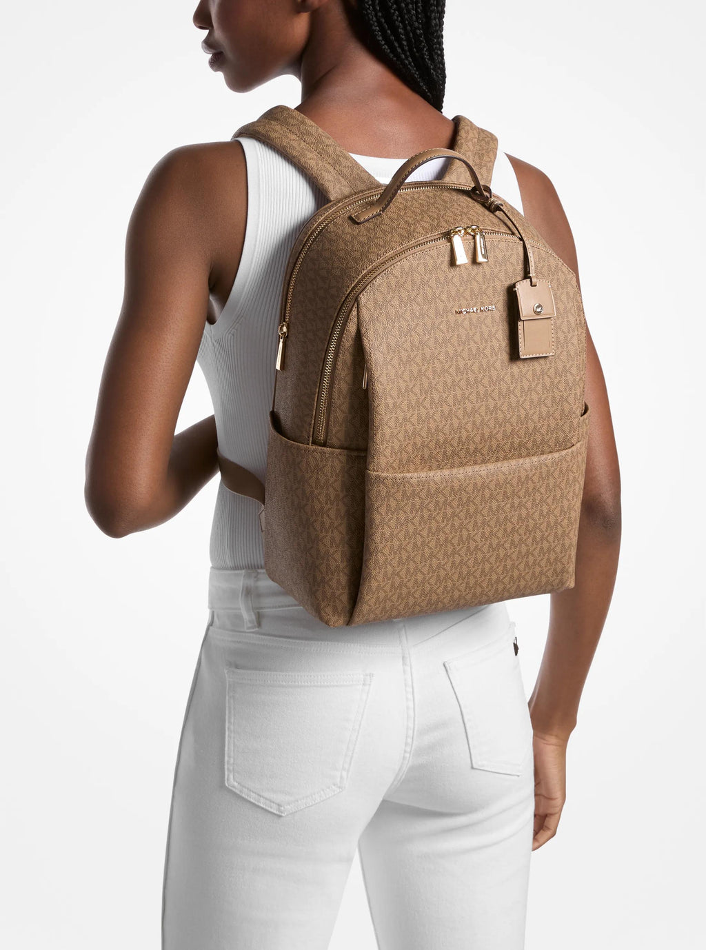 Michael Kors Sable Large Signature Signature Logo Backpack Travel School Bag