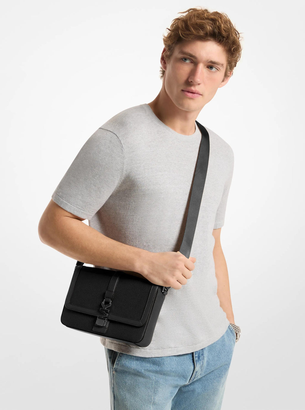 Michael Kors Ezra Mini Pebbled Leather Crossbody Bag Bag