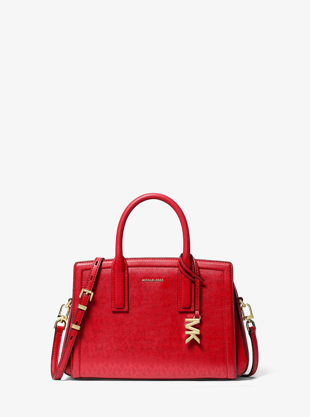 Michael Kors Laila Small Metallic Signature Signature Logo Satchel