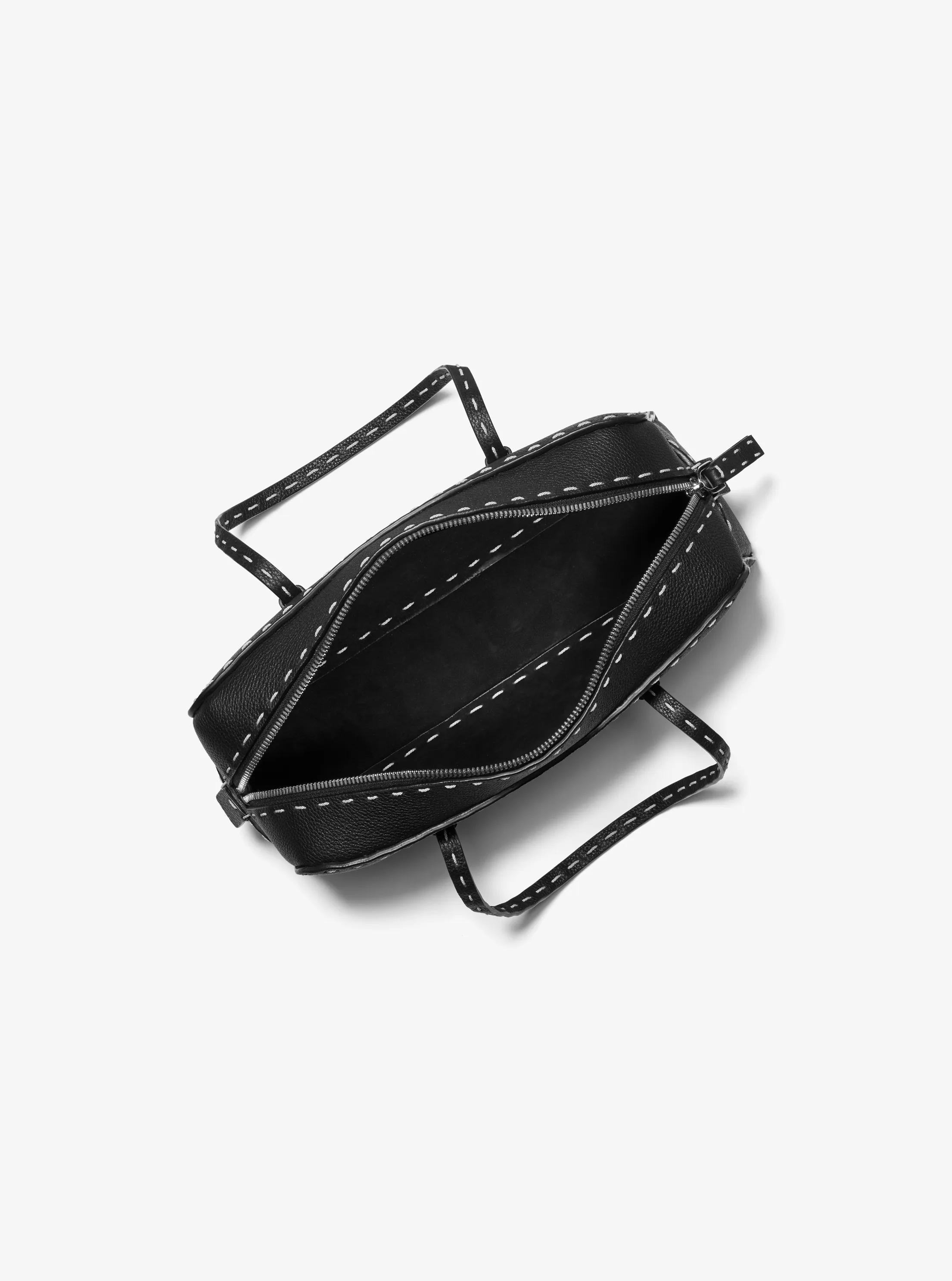 Michael Kors Roberta Hand-Stitched Pebbled Leather Satchel