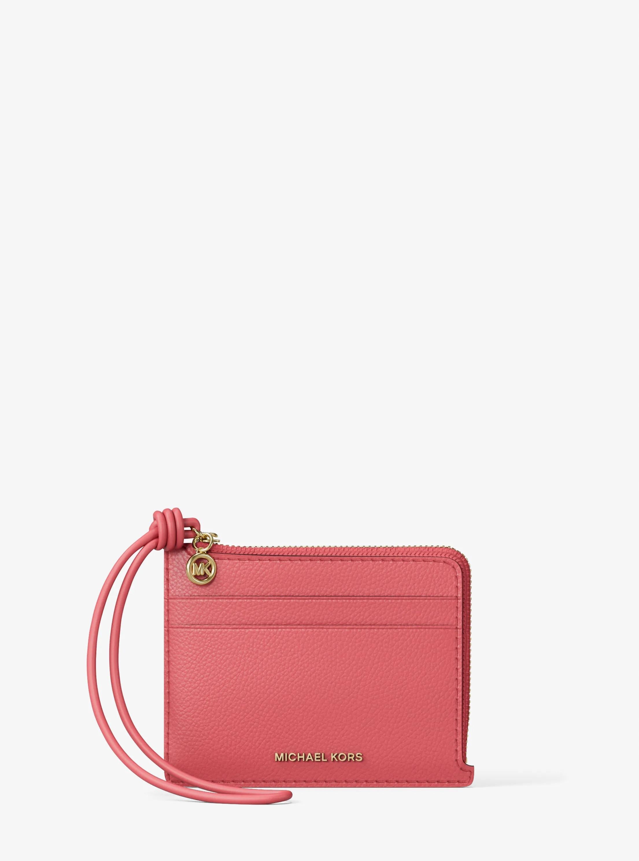 Michael Kors Jet Set Small Pebbled Leather Card Case Wristlet