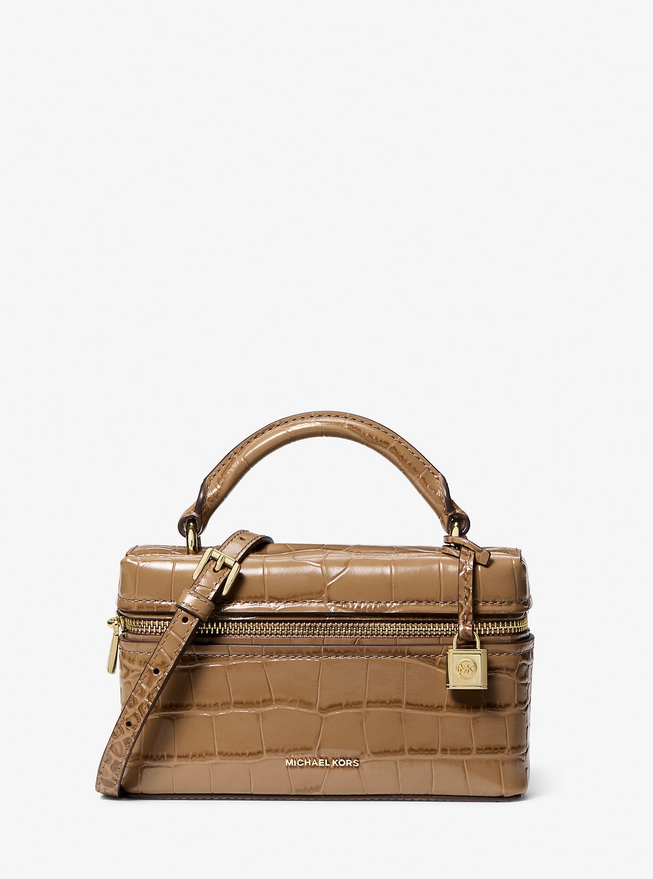 Michael Kors Jana Extra-Small Crocodile Embossed Leather Convertible Crossbody Bag Bag