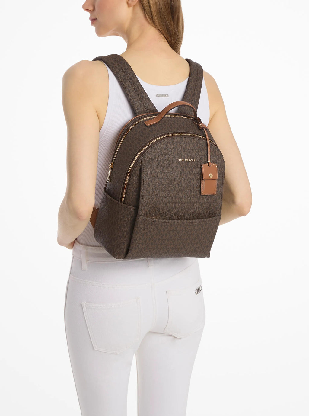 Michael Kors Sable Medium Signature Signature Logo Backpack Travel School Bag