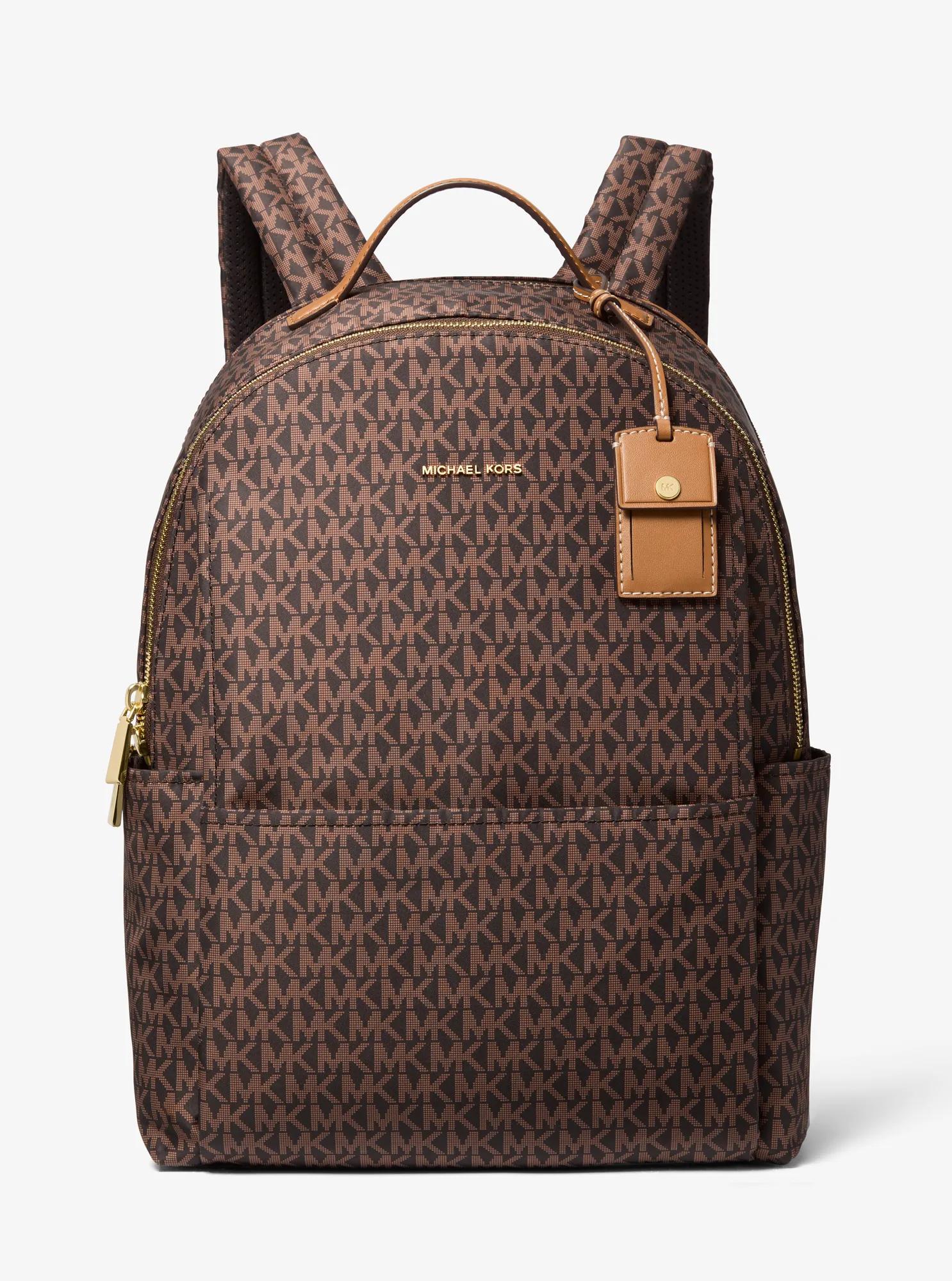 Michael Kors Sable Large Printed Signature Signature Logo Backpack Travel School Bag