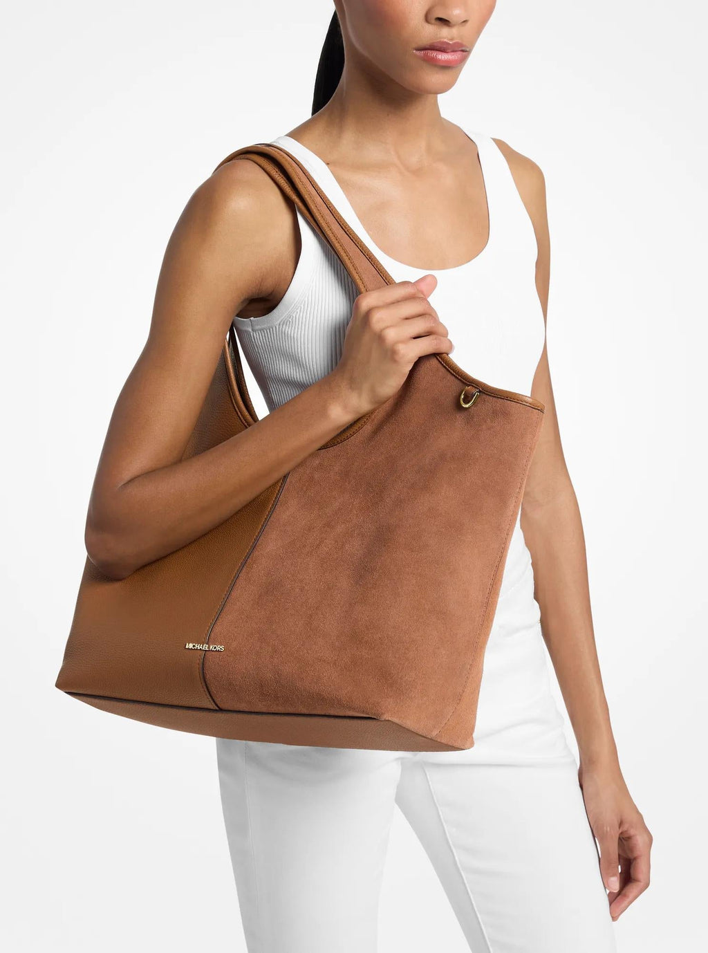 Michael Kors Henly Large Leather and Suede Tote Bag Work Shoulder Bag