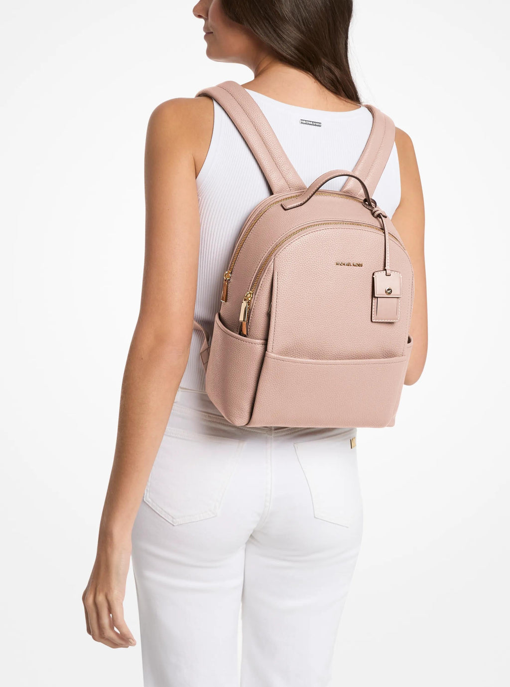 Michael Kors Sable Medium Pebbled Leather Backpack Travel School Bag
