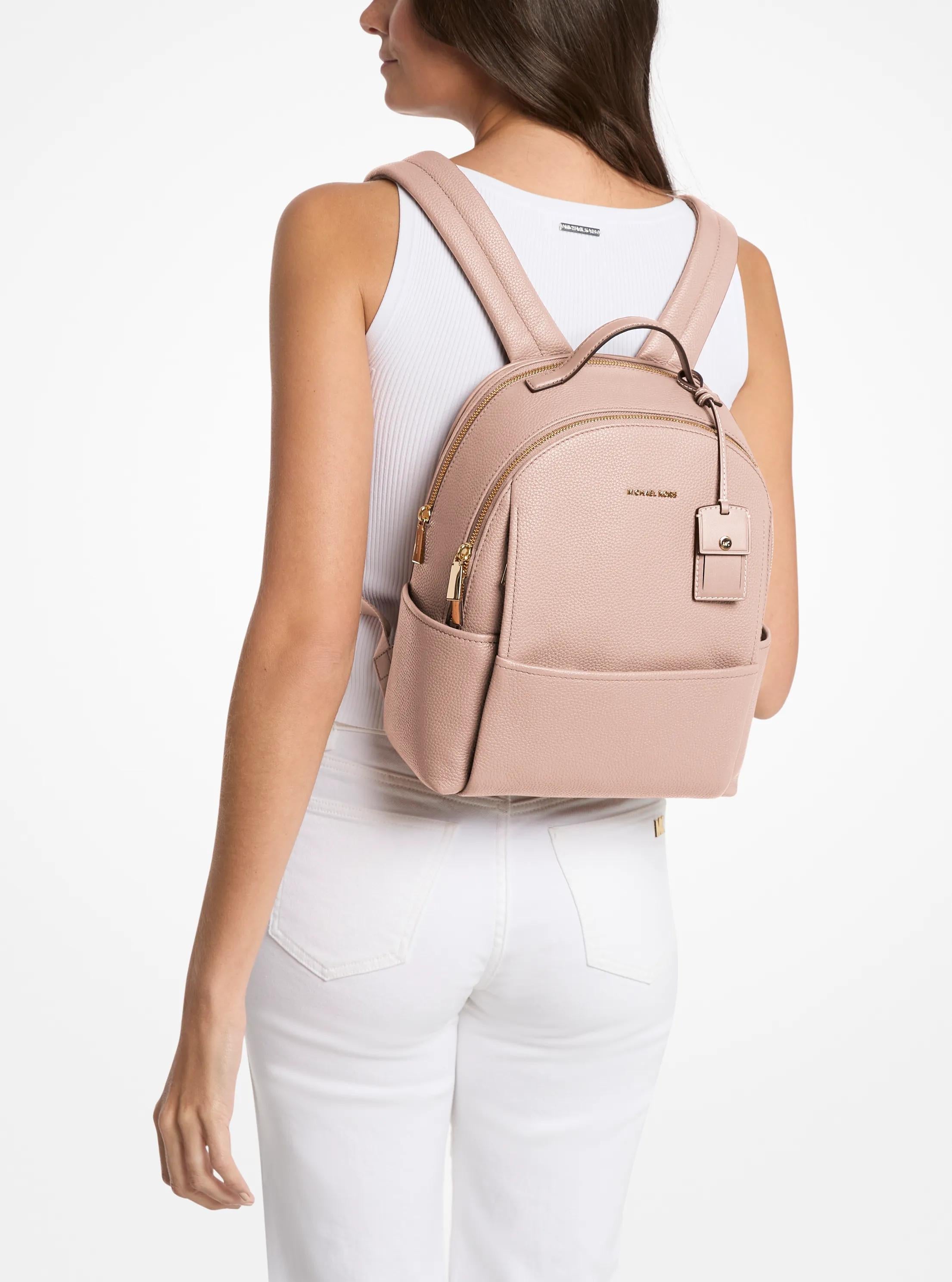 Michael Kors Sable Medium Pebbled Leather Backpack Travel School Bag