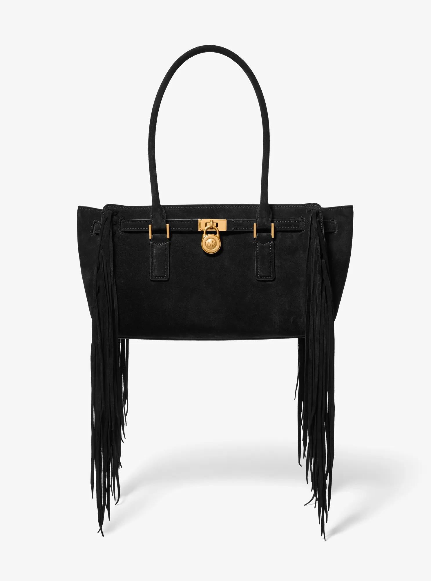 Michael Kors Hamilton Moderne Small Fringed Suede Satchel