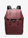 Michael Kors Colby Medium Signature Logo Embossed Burnished Leather Backpack Travel School Bag