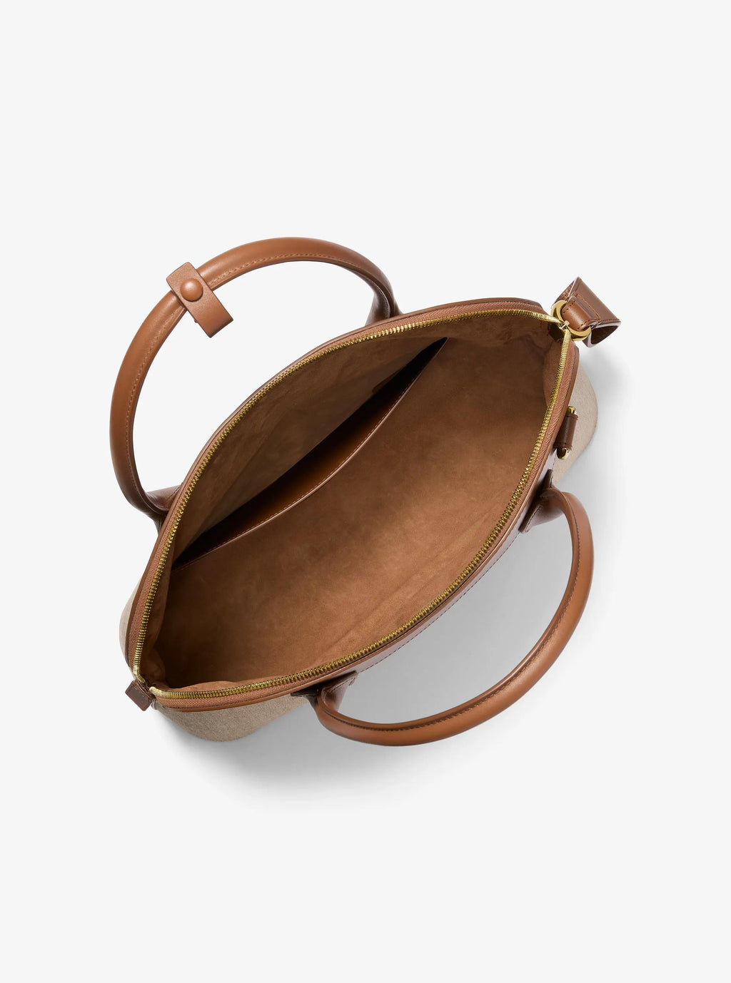 Michael Kors Kaitlin Large Linen and Leather Satchel