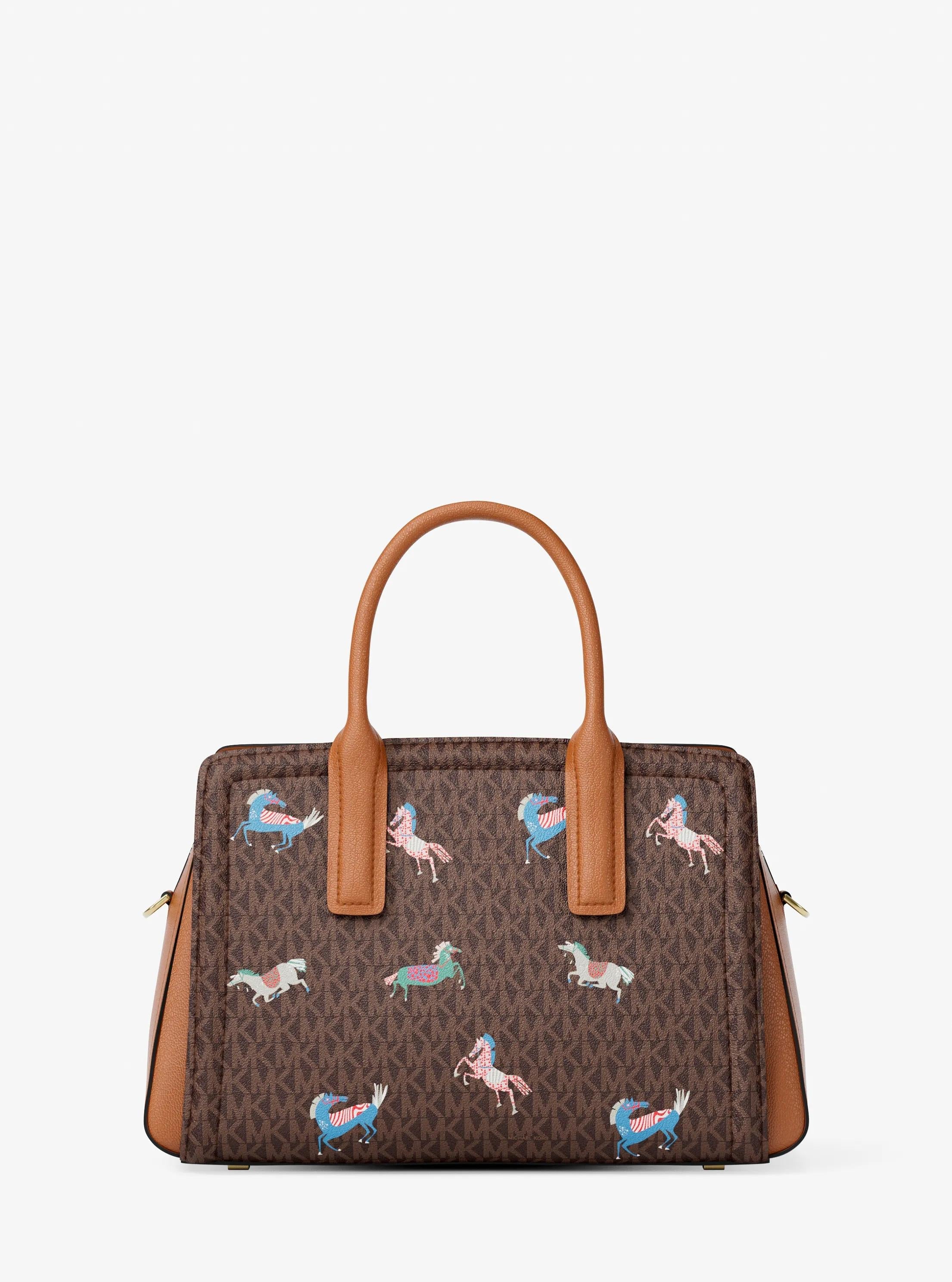 Michael Kors Laila Medium Signature Signature Logo Satchel