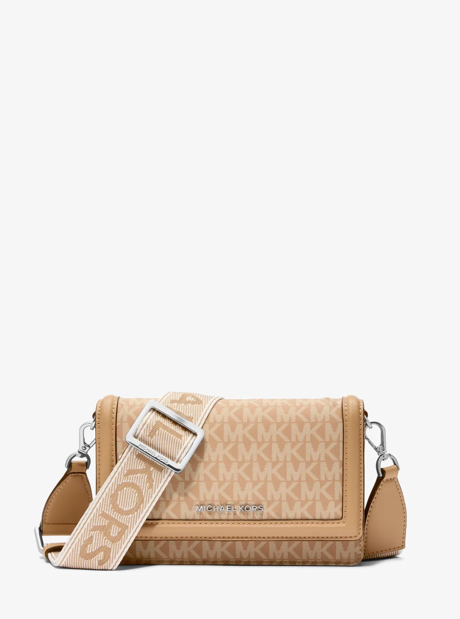 Michael Kors Jet Set Small Signature Signature Logo Print Woven Phone Crossbody Bag Bag Bag