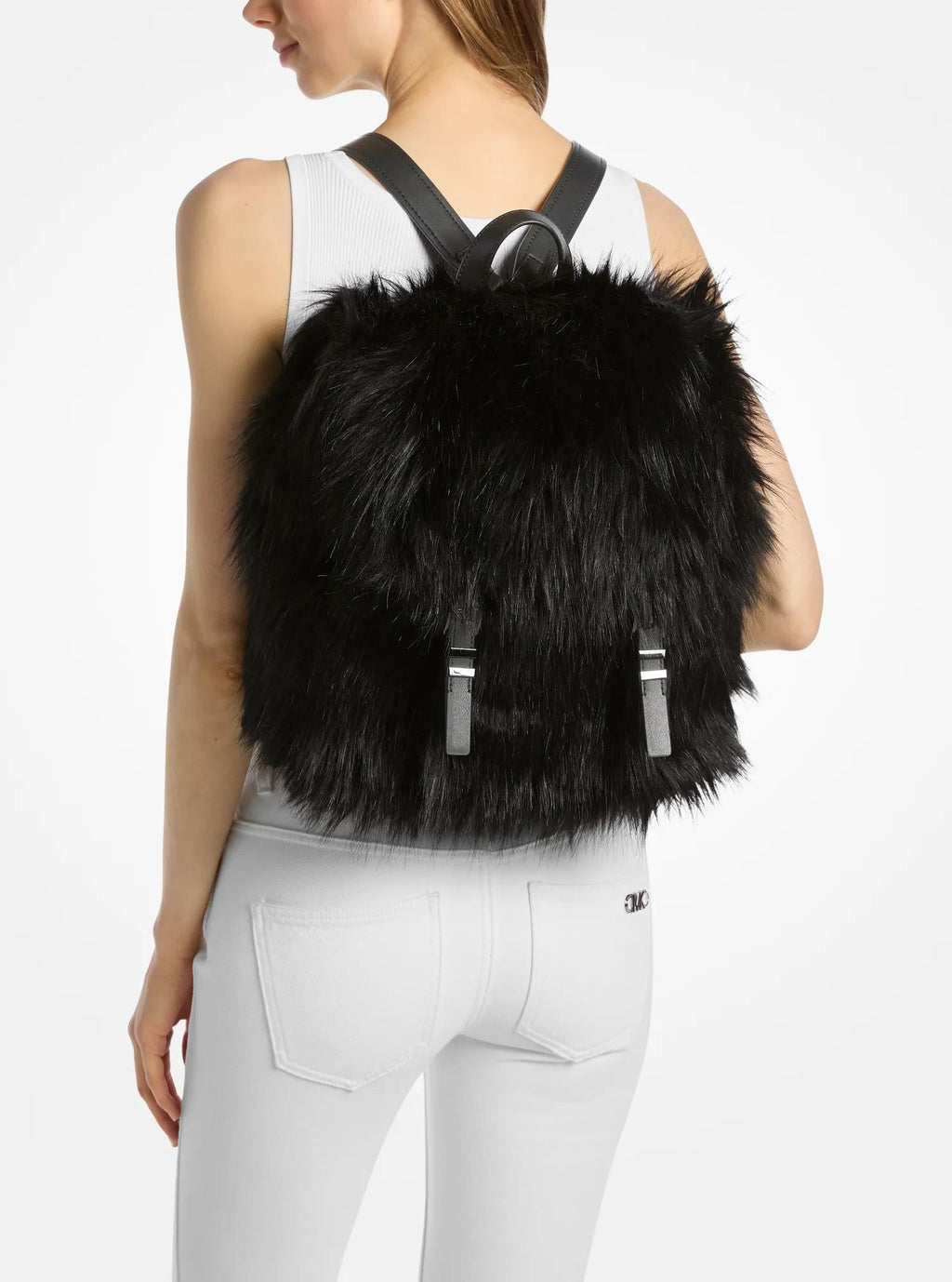 Michael Kors Quinn Medium Faux Fur Backpack Travel School Bag