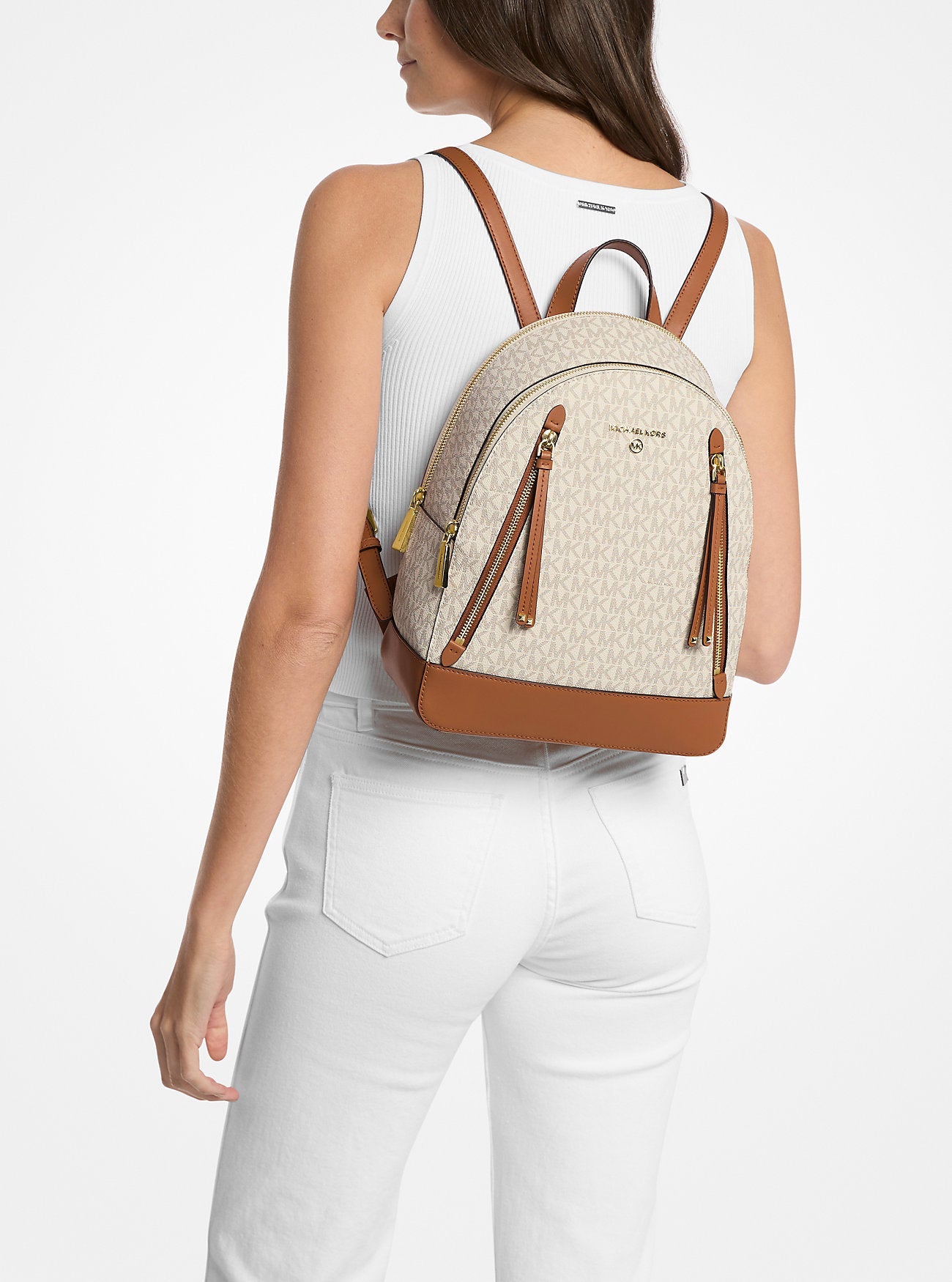 Michael Kors Brooklyn Medium Signature Logo Backpack Travel School Bag