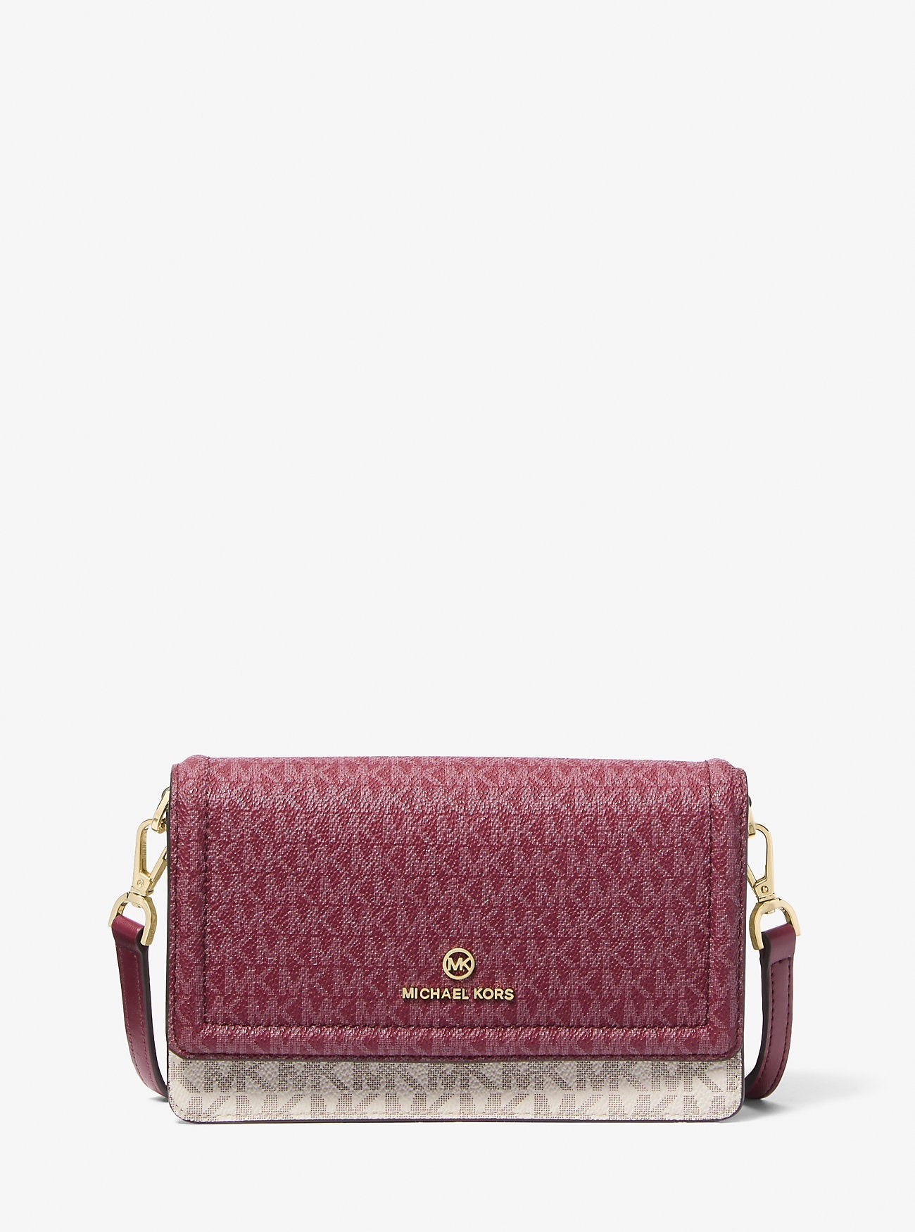 Michael Kors Jet Set Small Two-Tone Signature Logo Phone Crossbody Bag Bag Bag