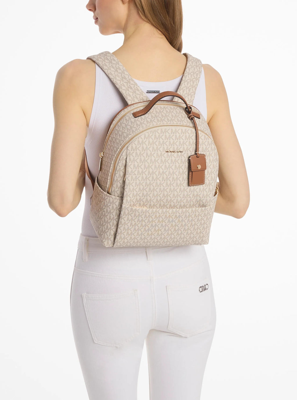 Michael Kors Sable Medium Signature Signature Logo Backpack Travel School Bag