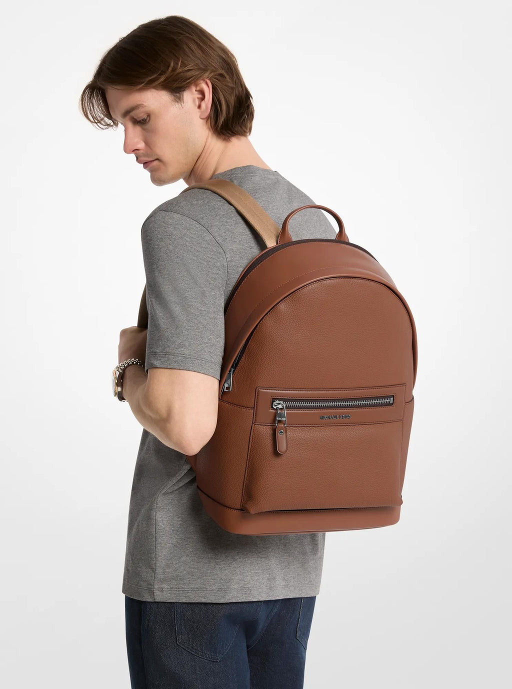 Michael Kors Jet Set Pebbled Leather Backpack Travel School Bag