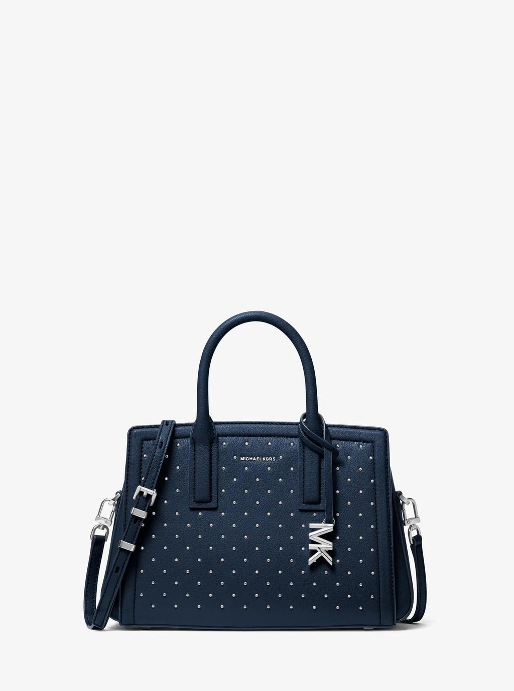 Michael Kors Laila Small Studded Leather Satchel