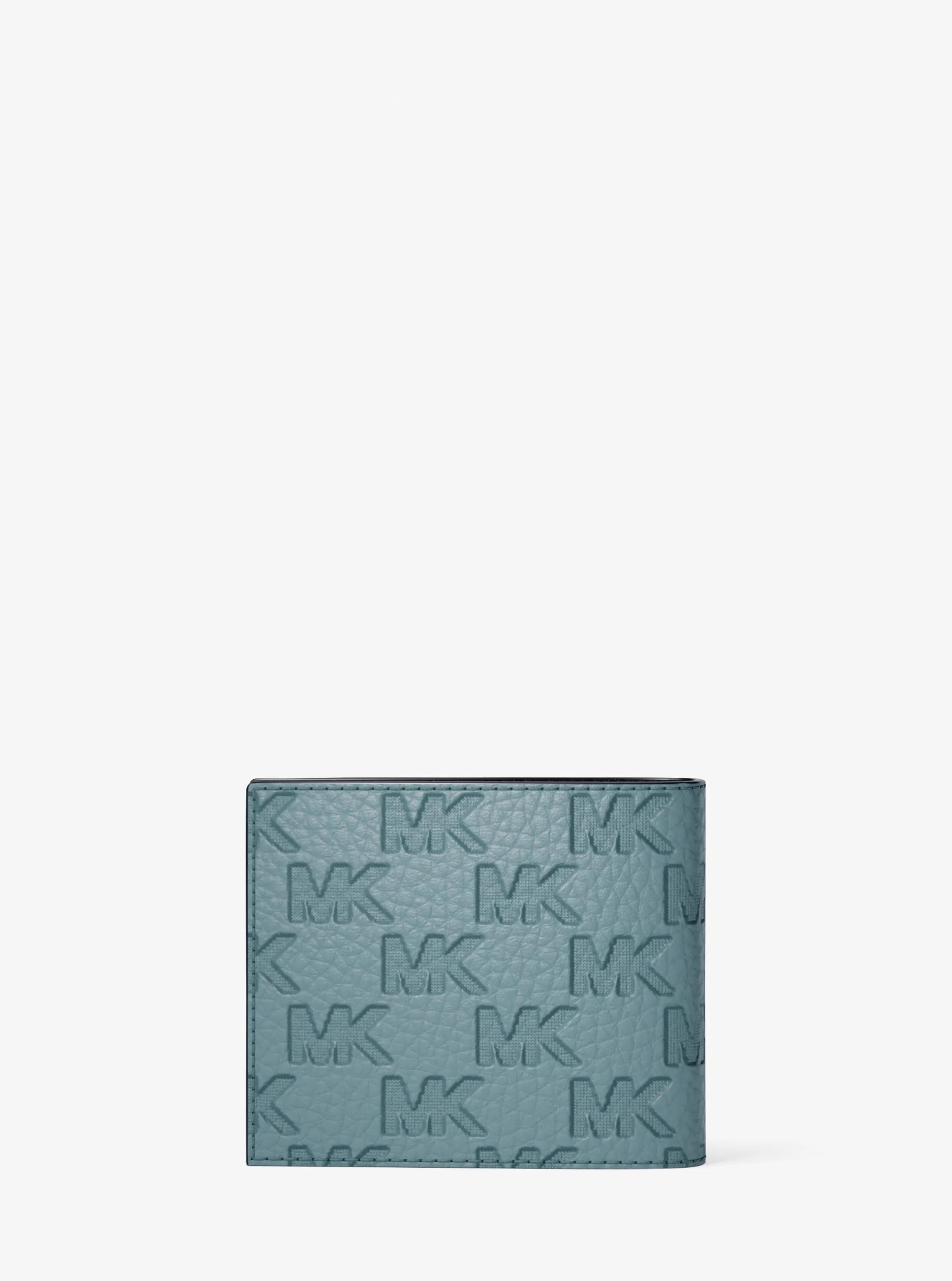 Michael Kors Hudson Signature Logo Embossed Leather Billfold Wallet and Passcase