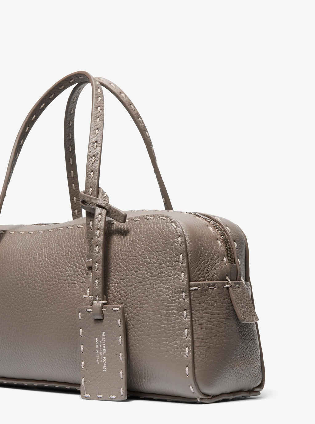 Michael Kors Roberta Hand-Stitched Pebbled Leather Satchel