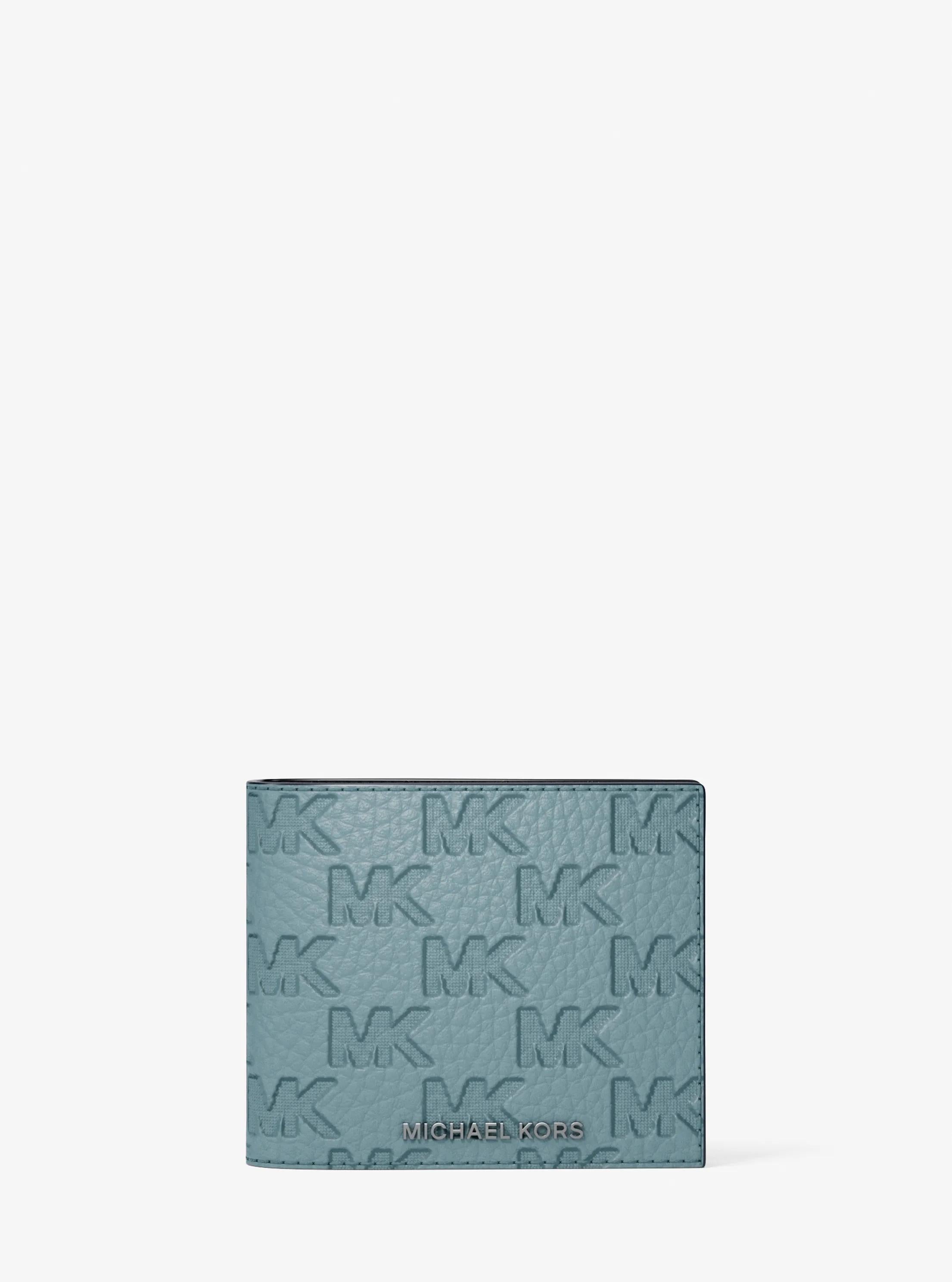 Michael Kors Hudson Signature Logo Embossed Leather Billfold Wallet and Passcase