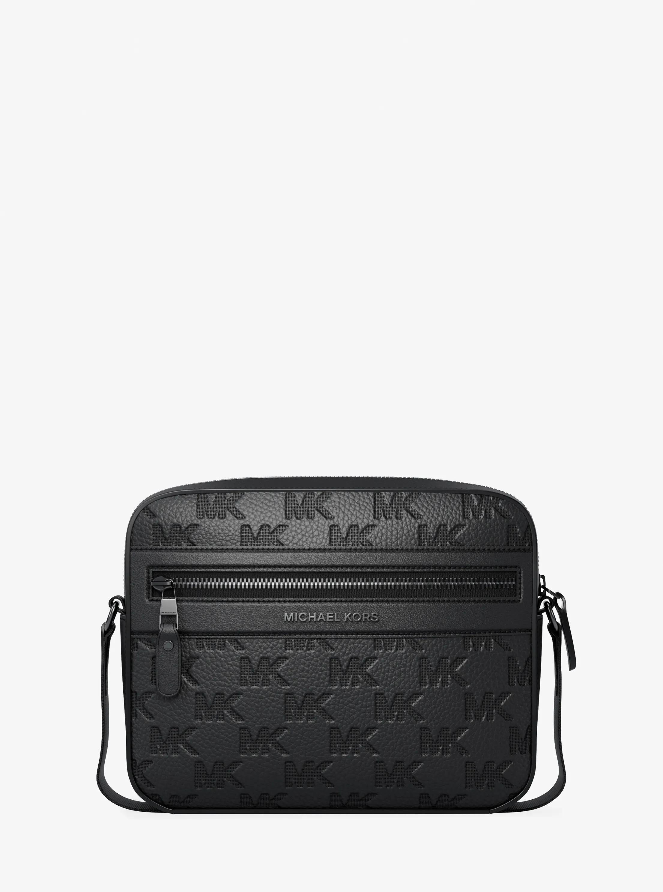 Michael Kors Jet Set Signature Logo Embossed Leather Crossbody Bag Bag