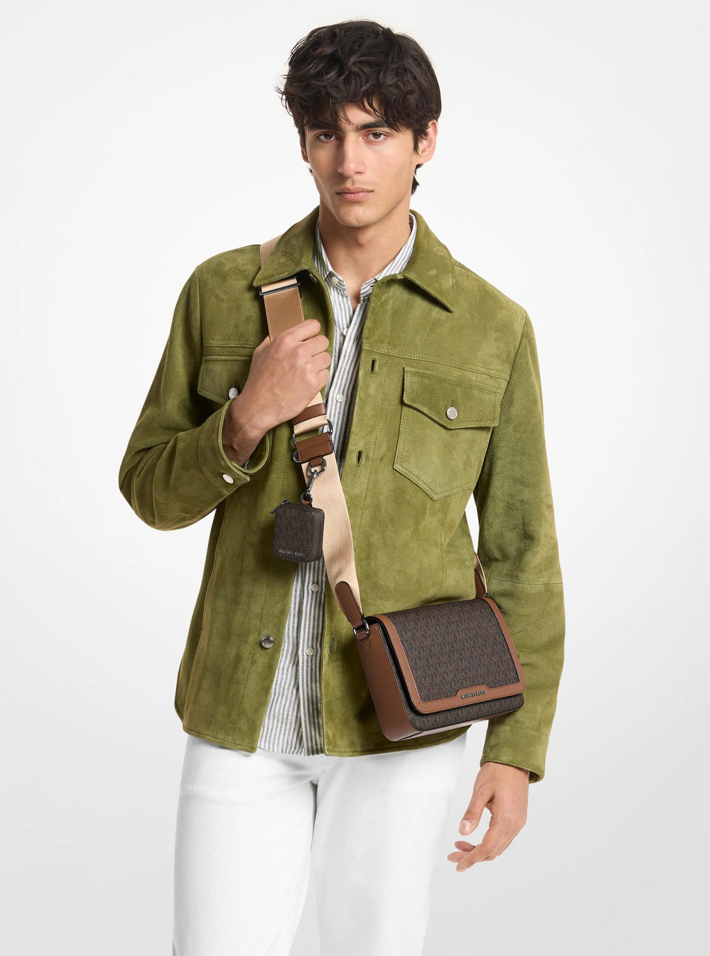 Michael Kors Hudson Mini Signature Signature Logo Crossbody Bag Bag With Airpod Case for Apple Airpods Pro