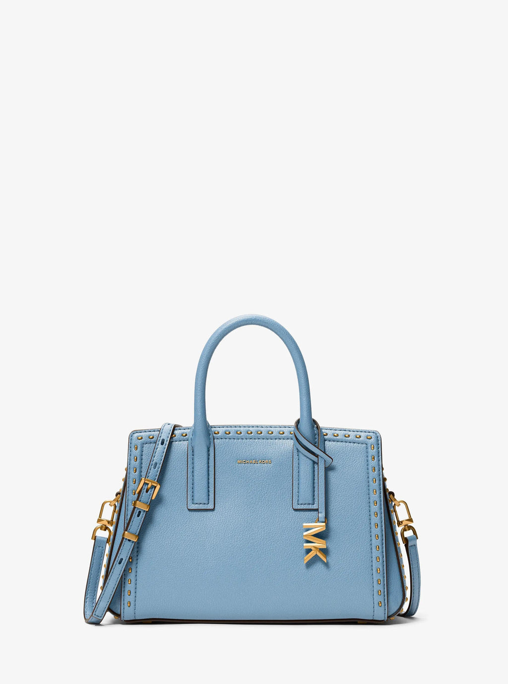Michael Kors Laila Small Studded Leather Satchel