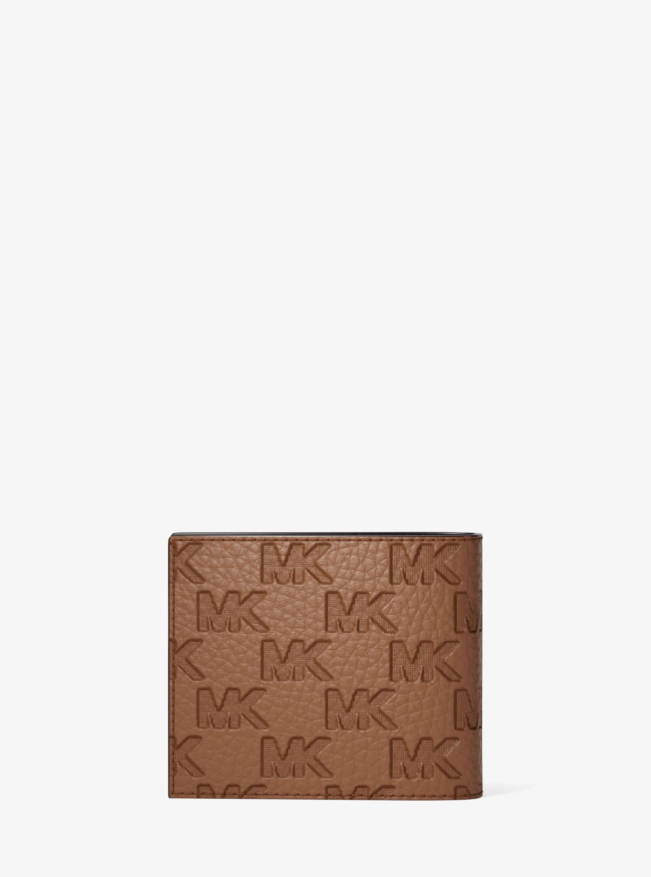 Michael Kors Hudson Signature Logo Embossed Leather Billfold Wallet and Passcase