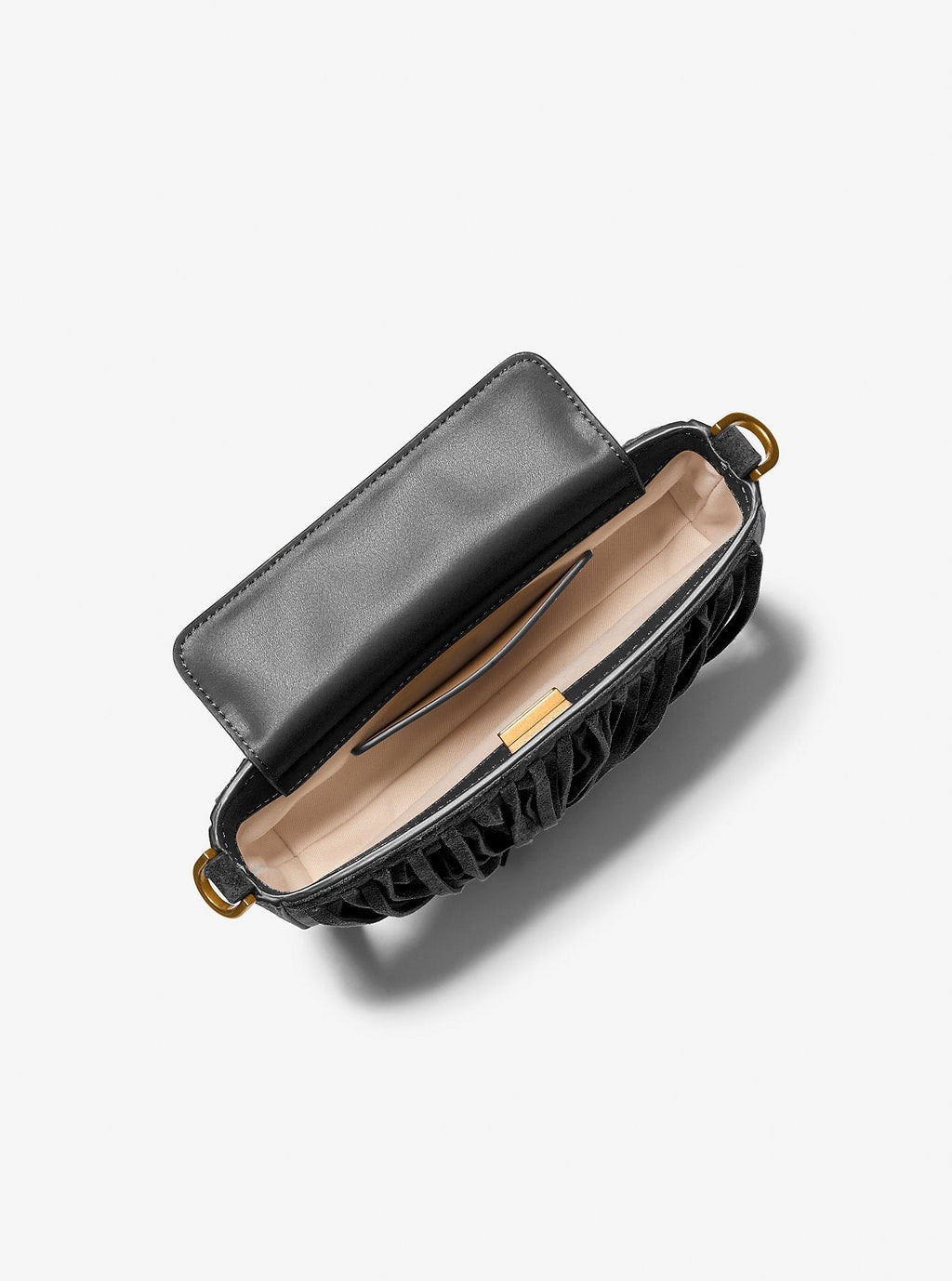 Michael Kors Bryant Small Fringed Suede Convertible Pochette