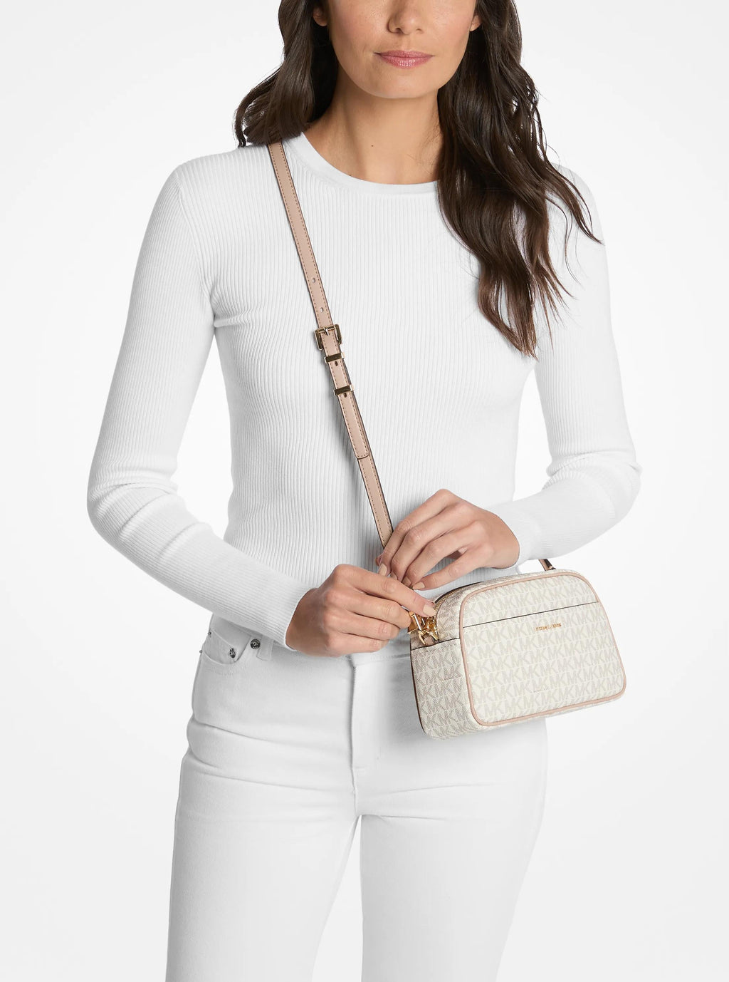 Michael Kors Jet Set Small Signature Signature Logo Camera Crossbody Bag Bag