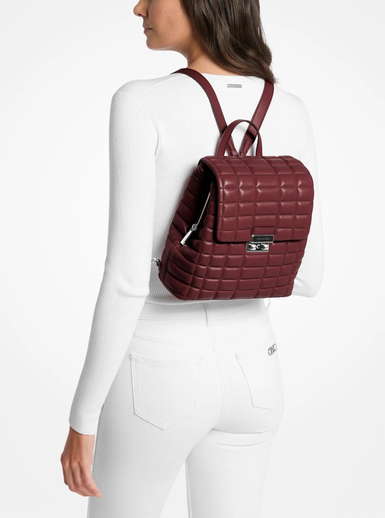 Michael Kors Tribeca Small Quilted Leather Backpack Travel School Bag