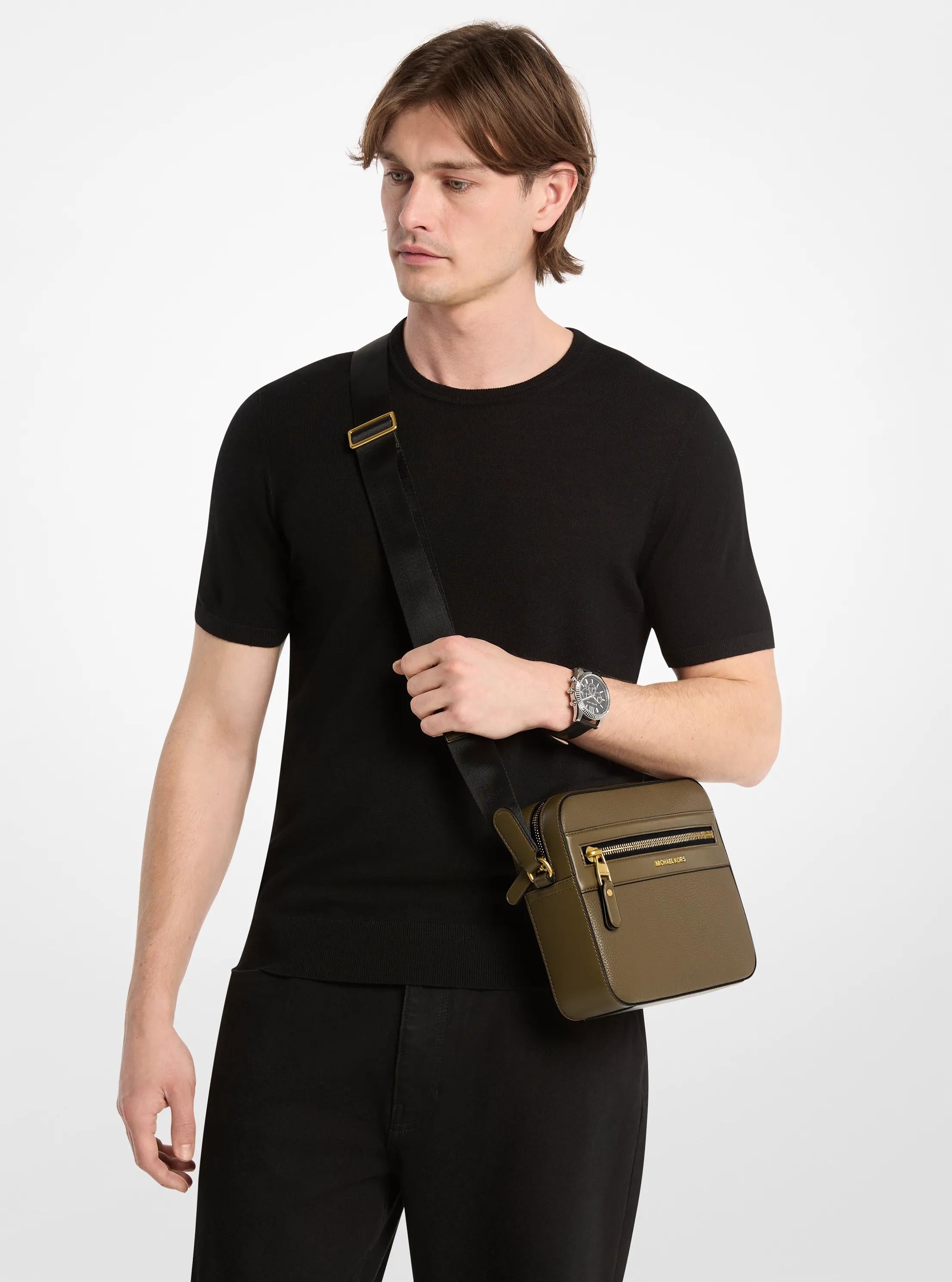 Michael Kors Jet Set Pebbled Leather Crossbody Bag Bag