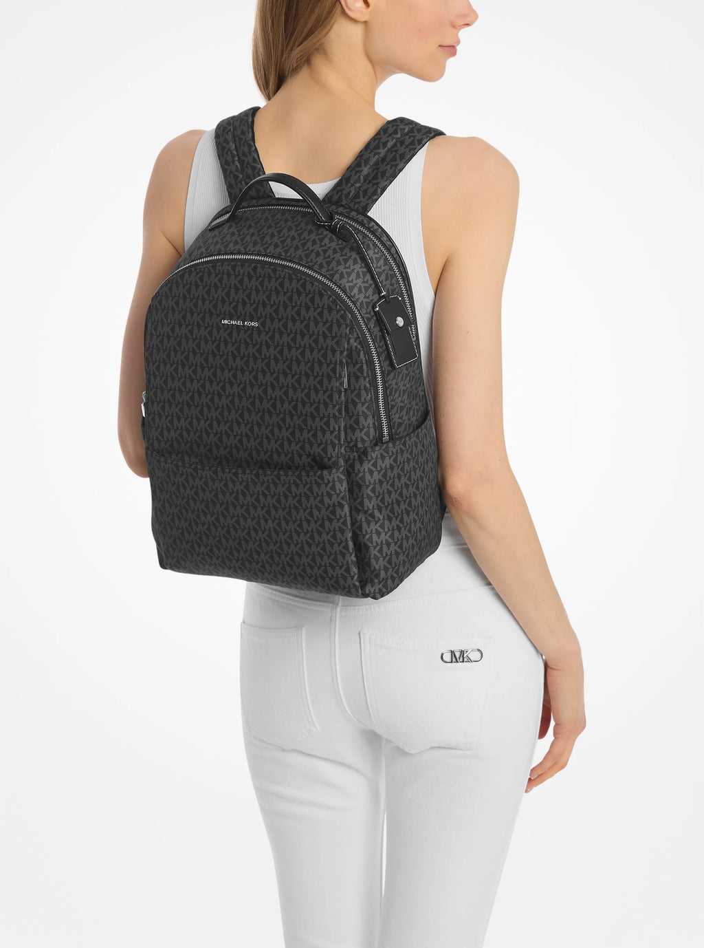 Michael Kors Sable Large Printed Signature Signature Logo Backpack Travel School Bag