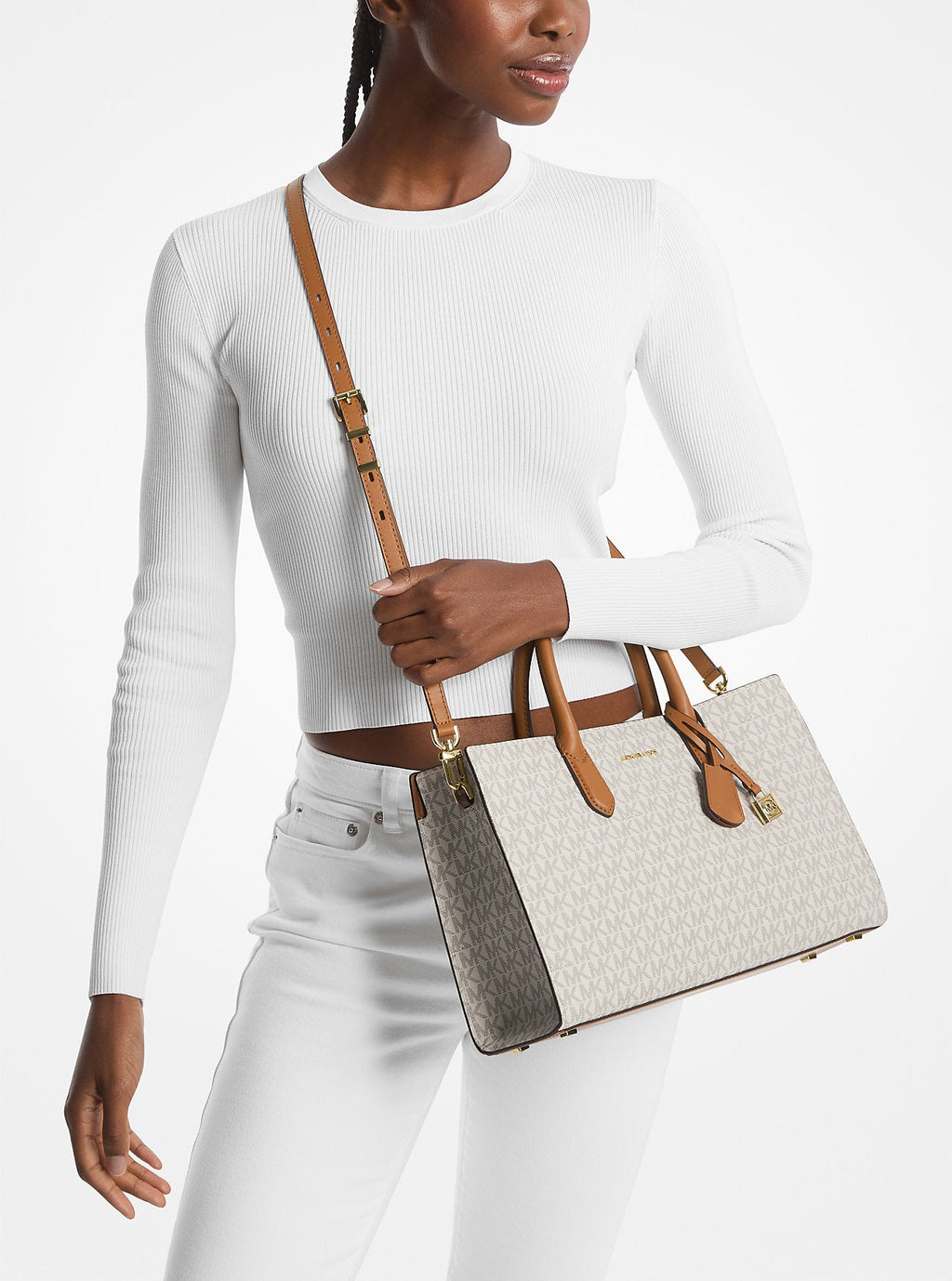 Michael Kors Scarlett Medium Signature Signature Logo Satchel