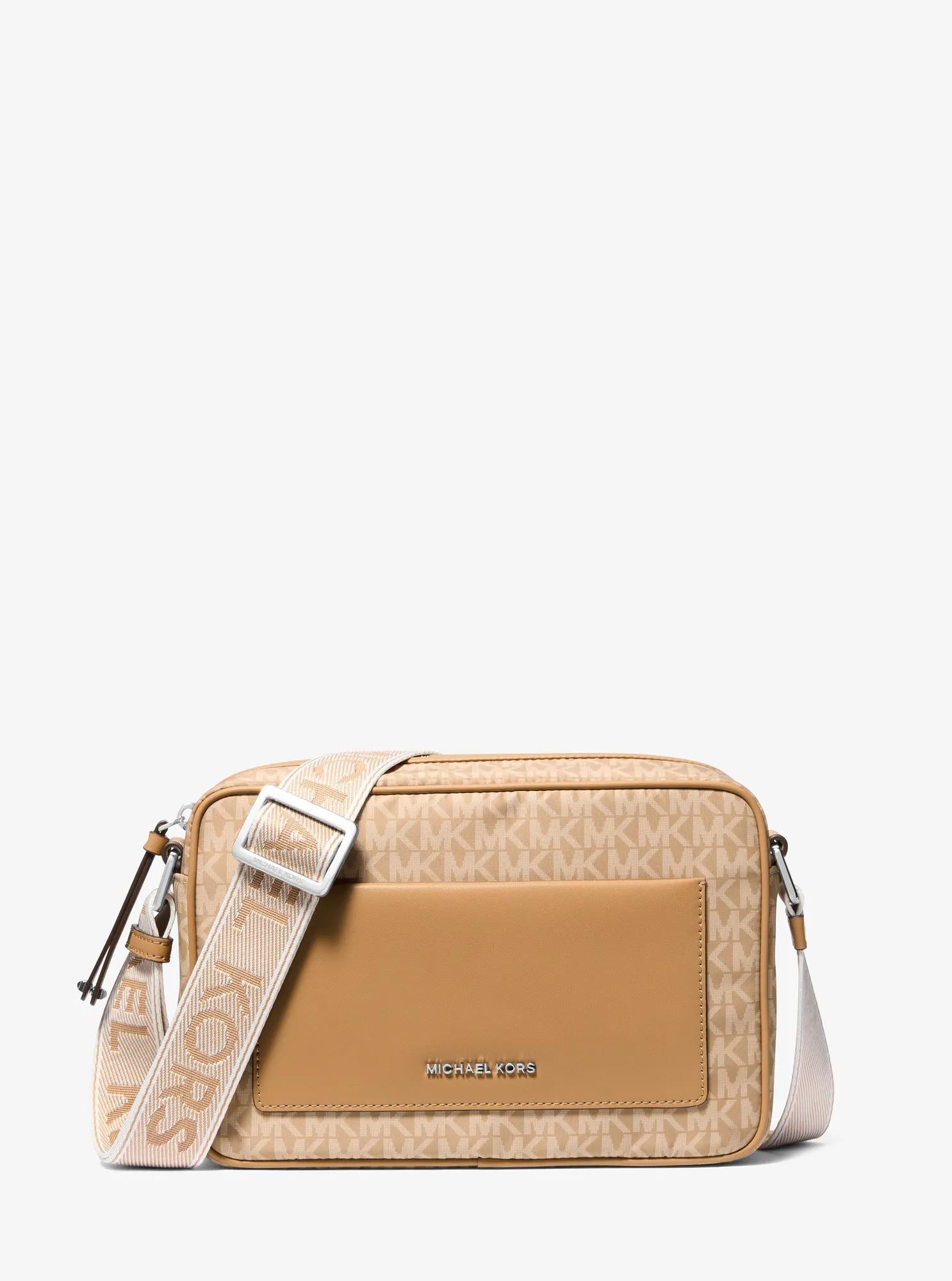 Michael Kors Jet Set Large Signature Signature Logo Print Woven Crossbody Bag Bag